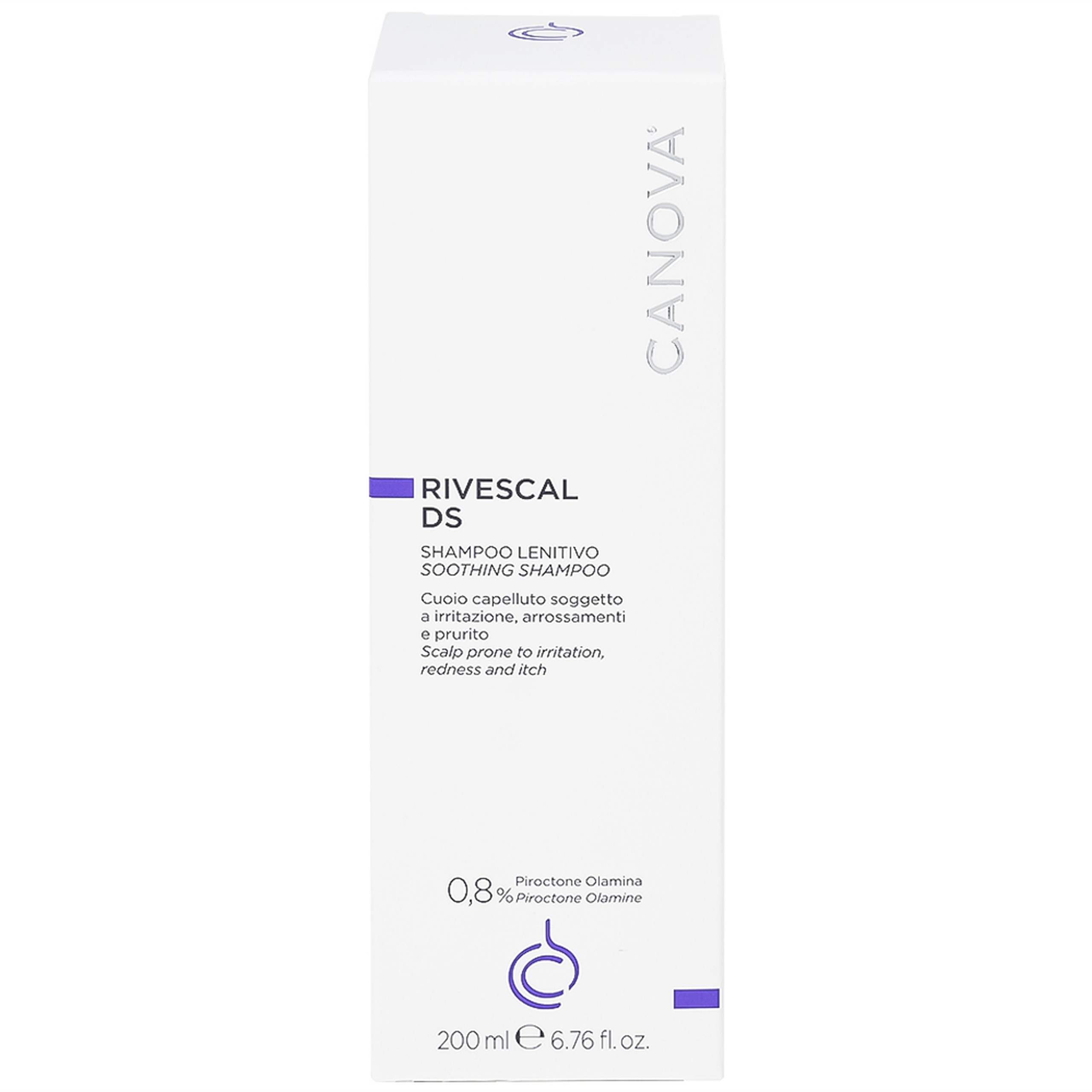 Dầu gội dịu da Canova Rivescal DS Soothing Shampoo ngừa tiết bã nhờn, giảm kích ứng cho da đầu nhạy cảm, gàu (200ml)