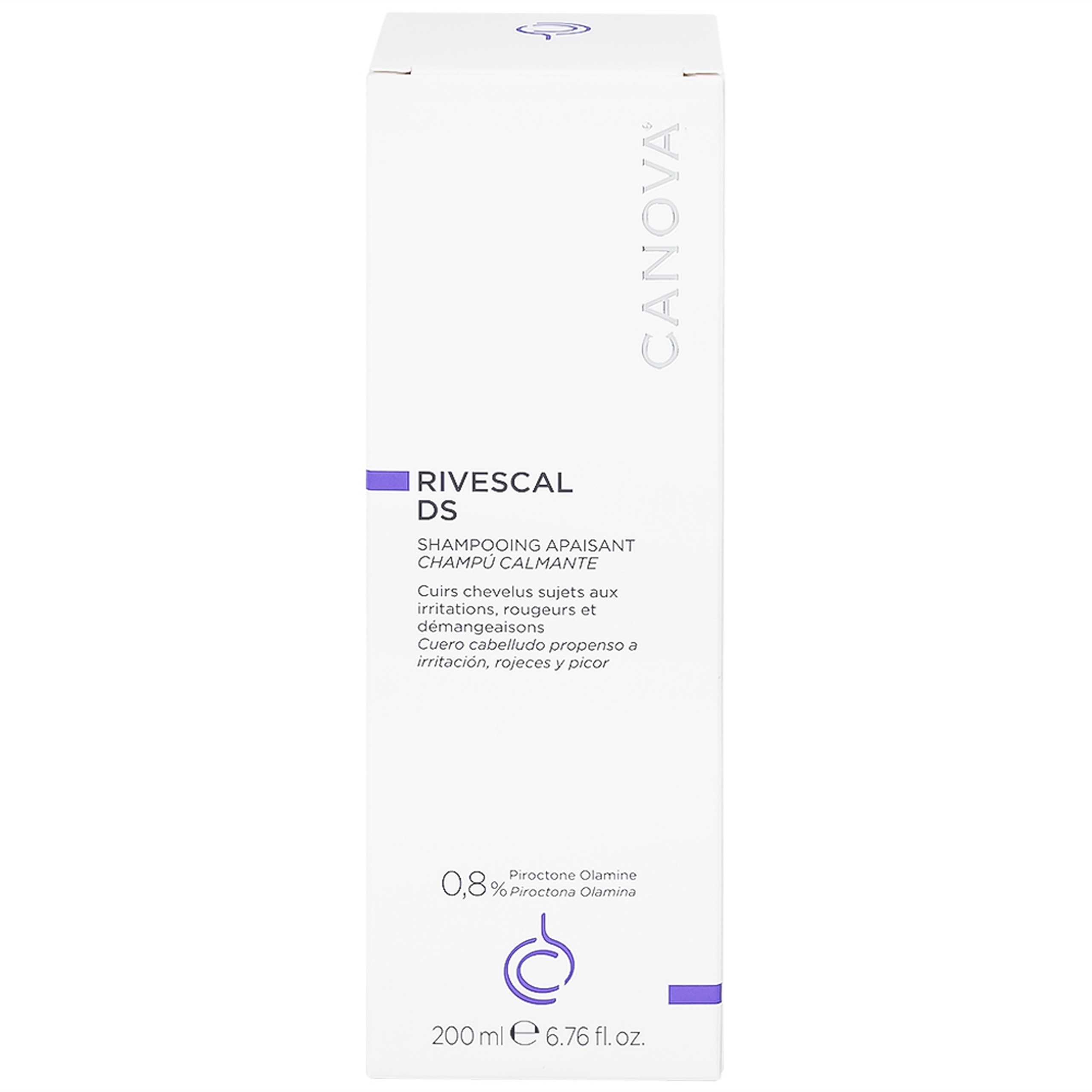 Dầu gội dịu da Canova Rivescal DS Soothing Shampoo ngừa tiết bã nhờn, giảm kích ứng cho da đầu nhạy cảm, gàu (200ml)