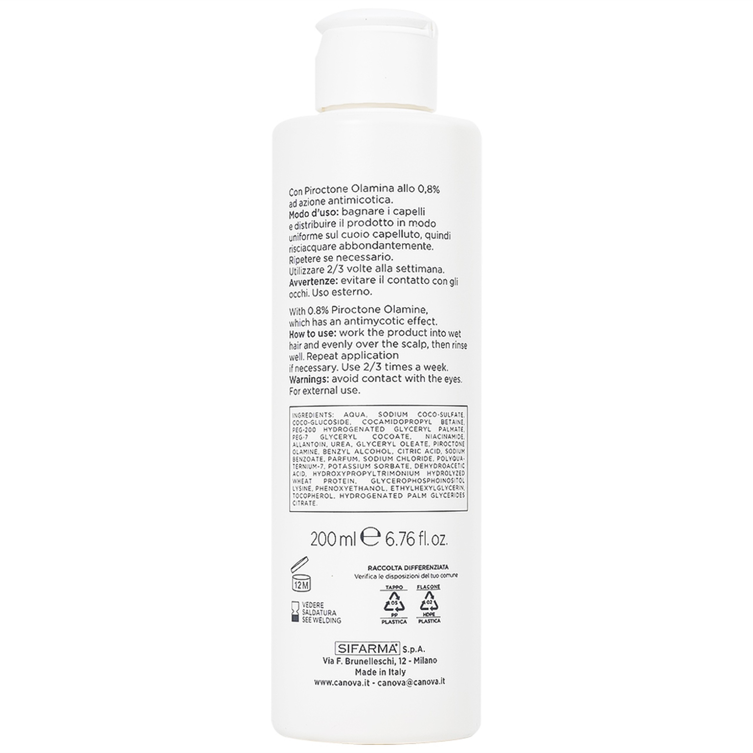 Dầu gội dịu da Canova Rivescal DS Soothing Shampoo ngừa tiết bã nhờn, giảm kích ứng cho da đầu nhạy cảm, gàu (200ml)