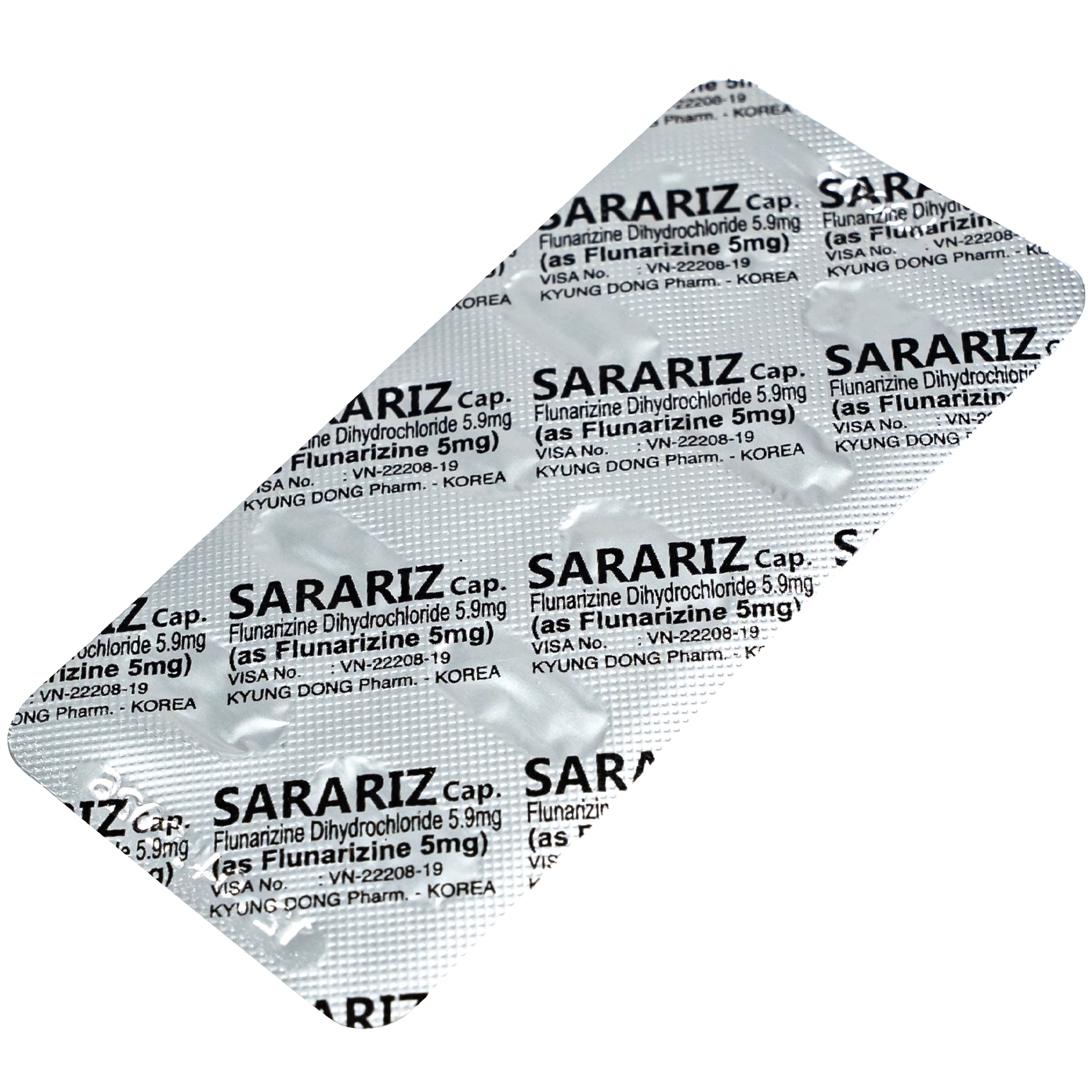 Thuốc Sarariz 5.9mg Kyung Dong điều trị đau nửa đầu, chứng chóng mặt (60 viên)
