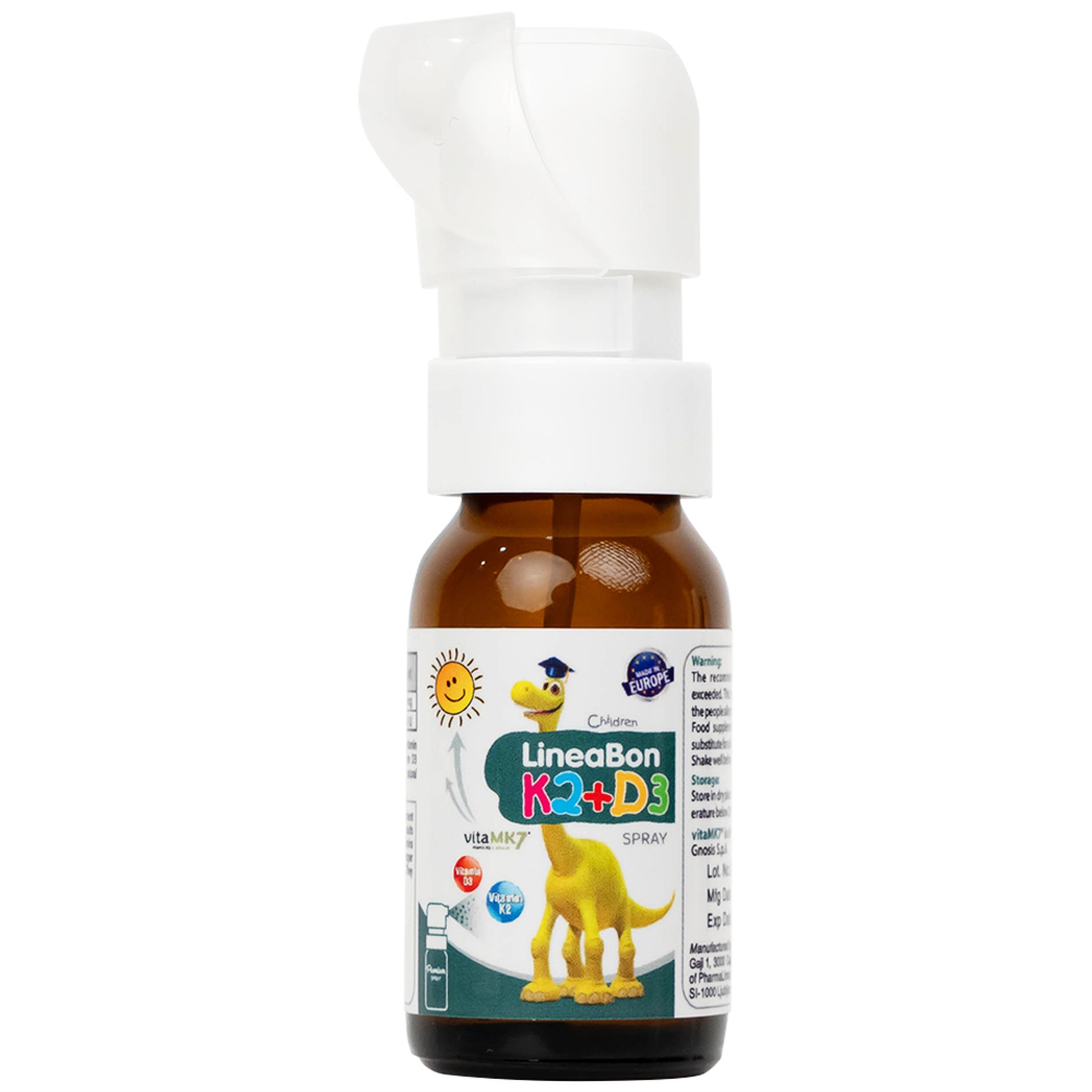 Dung dịch dạng xịt LineaBon K2+D3 10ml bổ sung Vitamin D3 và Vitamin K2, hỗ trợ hấp thu canxi