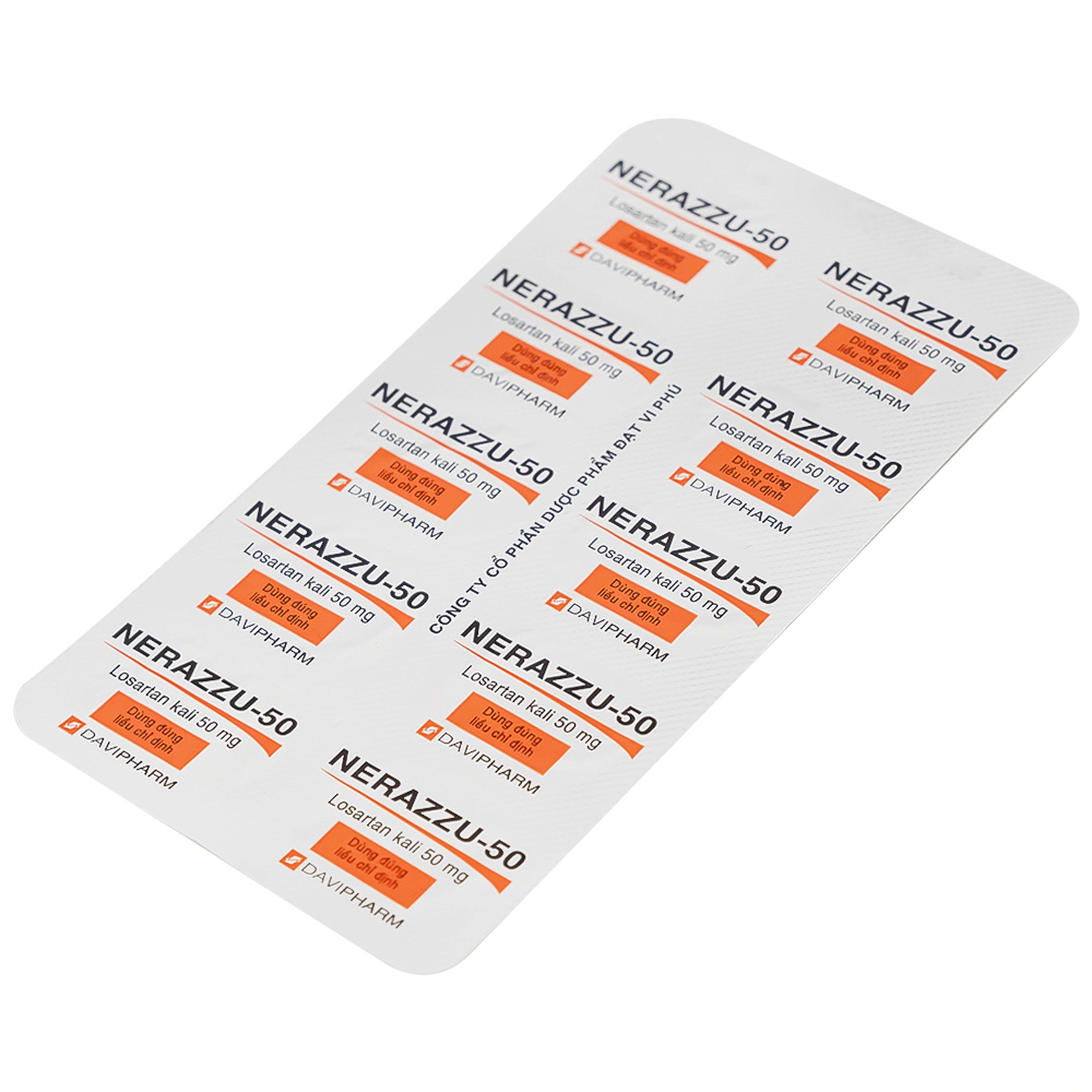 Thuốc Nerazzu 50 Davipharm điều trị tăng huyết áp (3 vỉ x 10 viên)