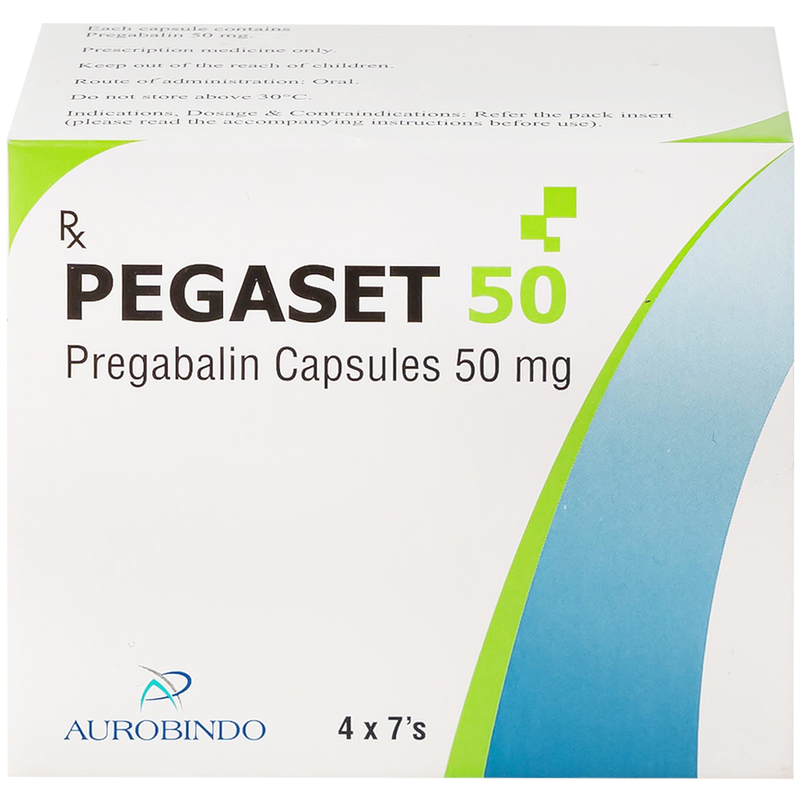 Thuốc Pegaset 50 Aurobindo điều trị đau thần kinh, hỗ trợ động kinh cục bộ (4 vỉ x 7 viên)
