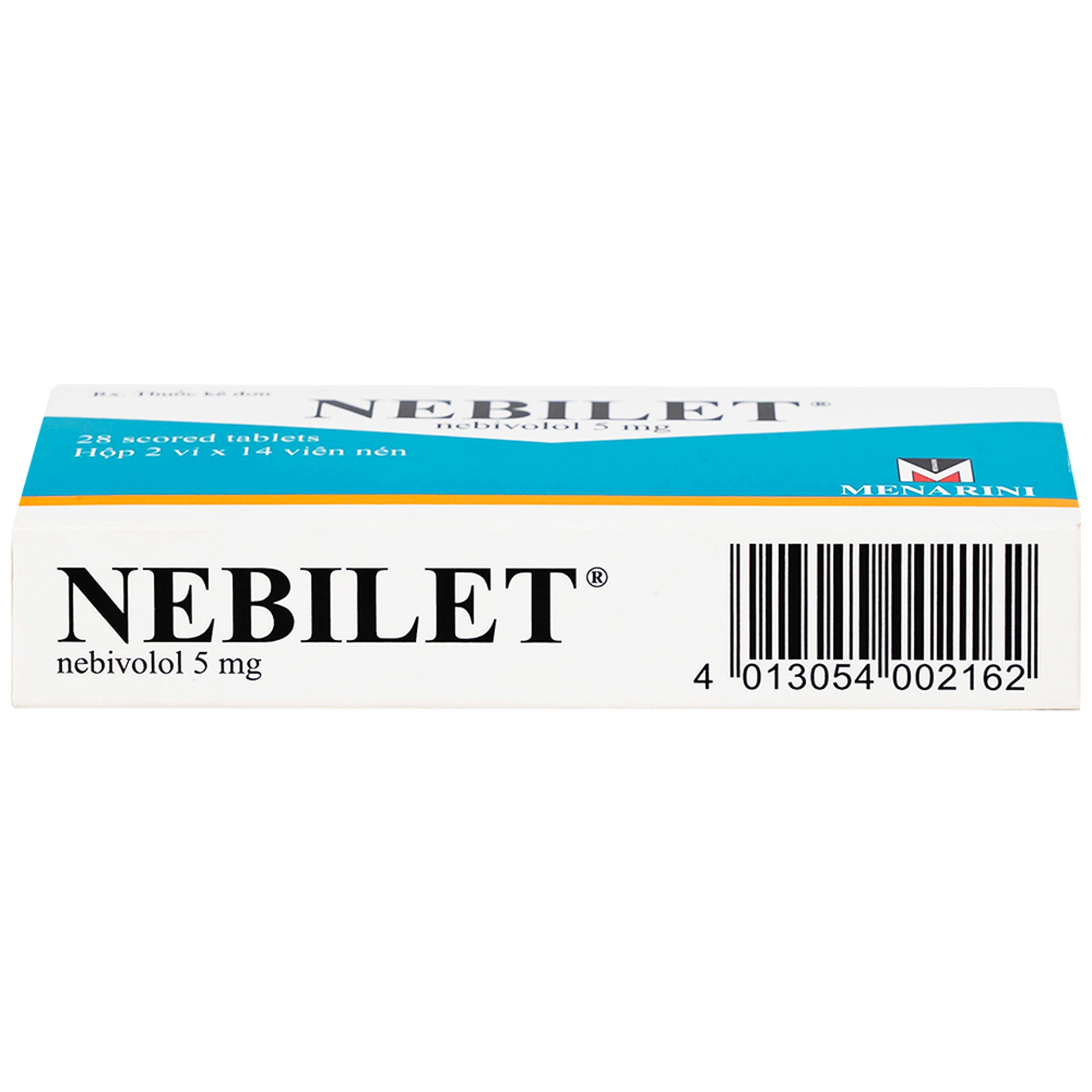 Thuốc Nebilet Nebivolol 5mg Menarini điều trị tăng huyết áp và suy tim mạn tính (2 vỉ x 14 viên)