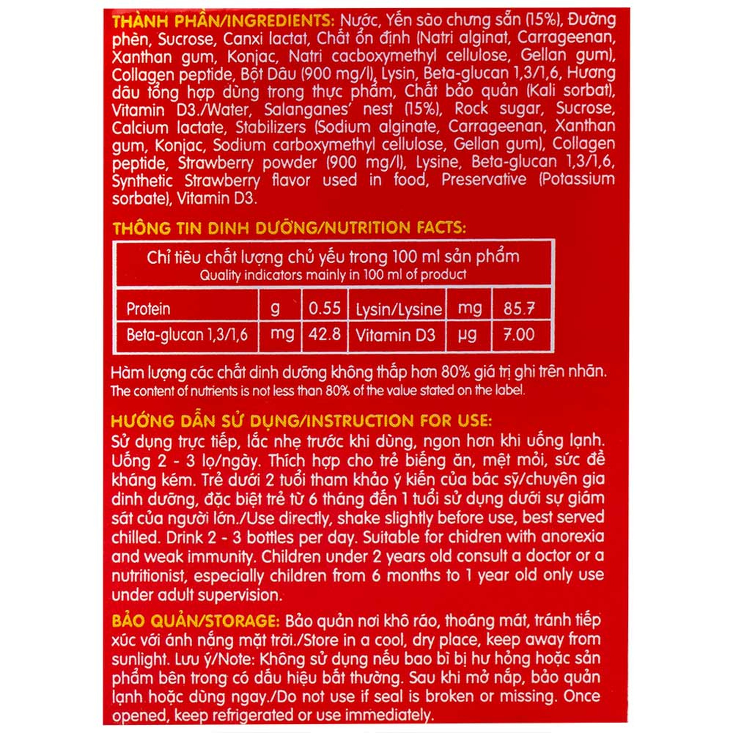 Nước Yến Sào Cao Cấp Cho Trẻ Em Nunest Kid Vị Dâu Lốc 3+1 (70ml)