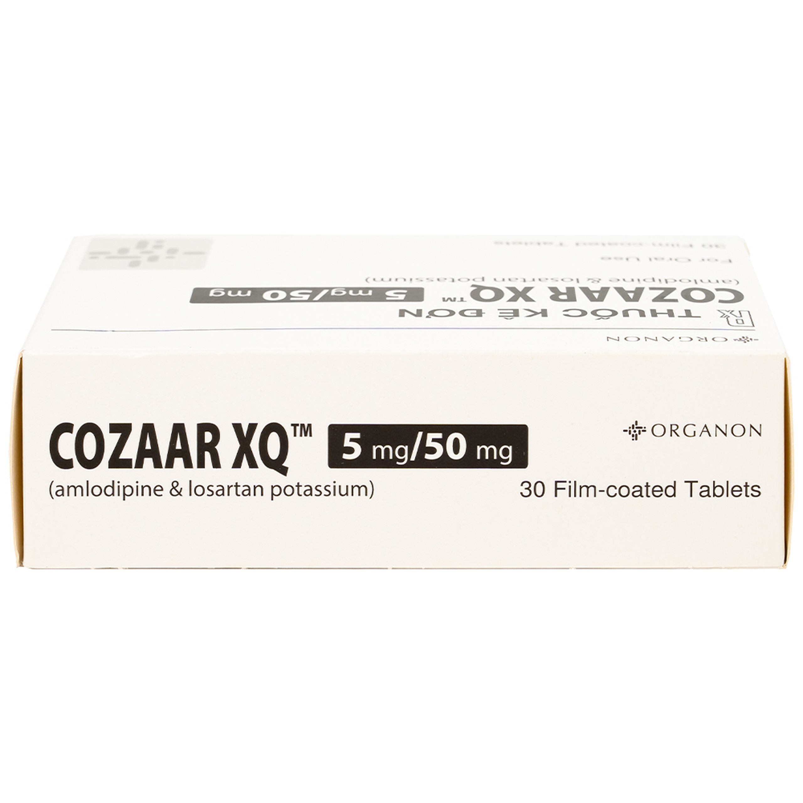 Thuốc Cozaar XQ 5/50mg Organon điều trị cao huyết áp vô căn (3 vỉ x 10 viên)