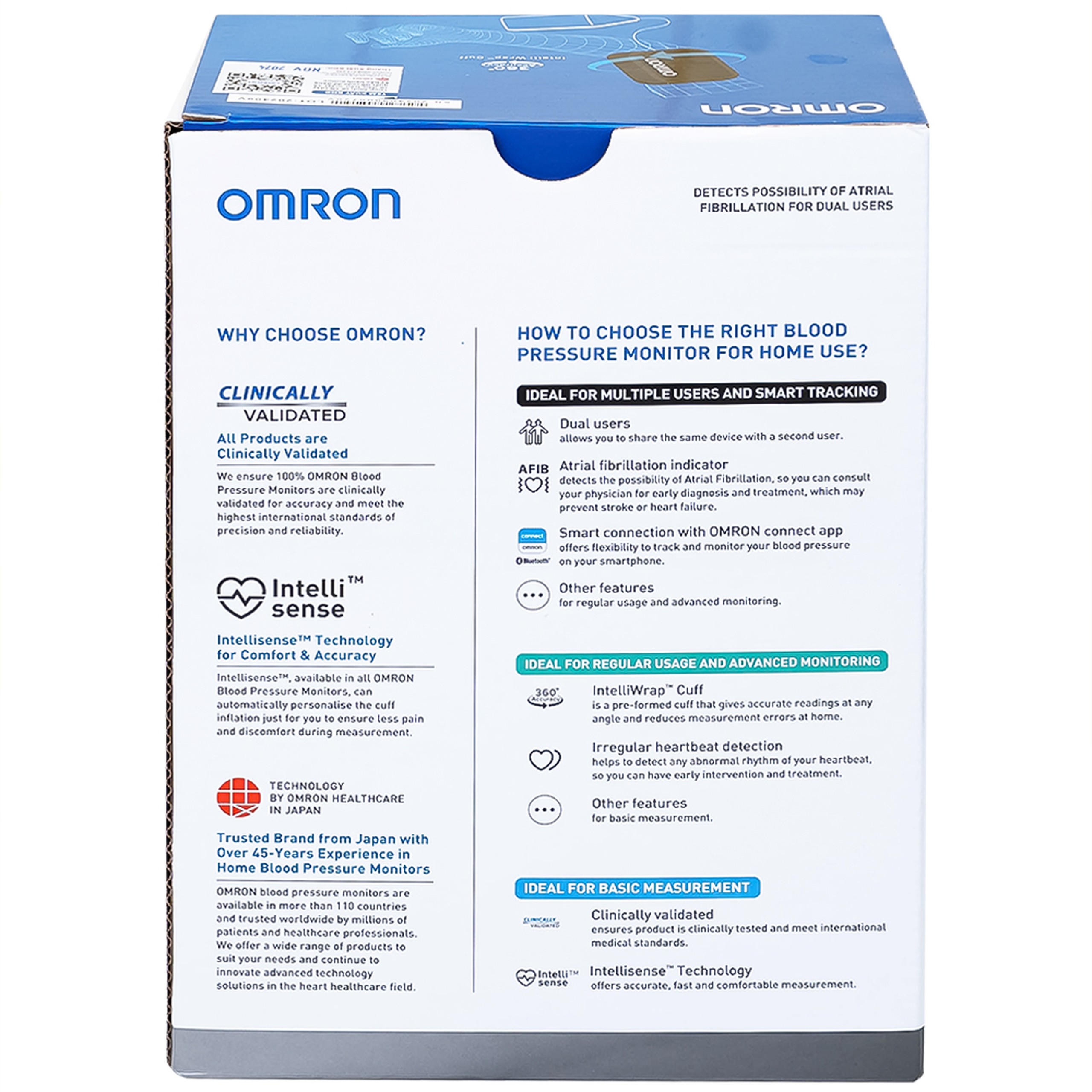 Máy đo huyết áp bắp tay Omron HEM 7361T Afib hỗ trợ đo huyết áp, cảnh báo đột quỵ