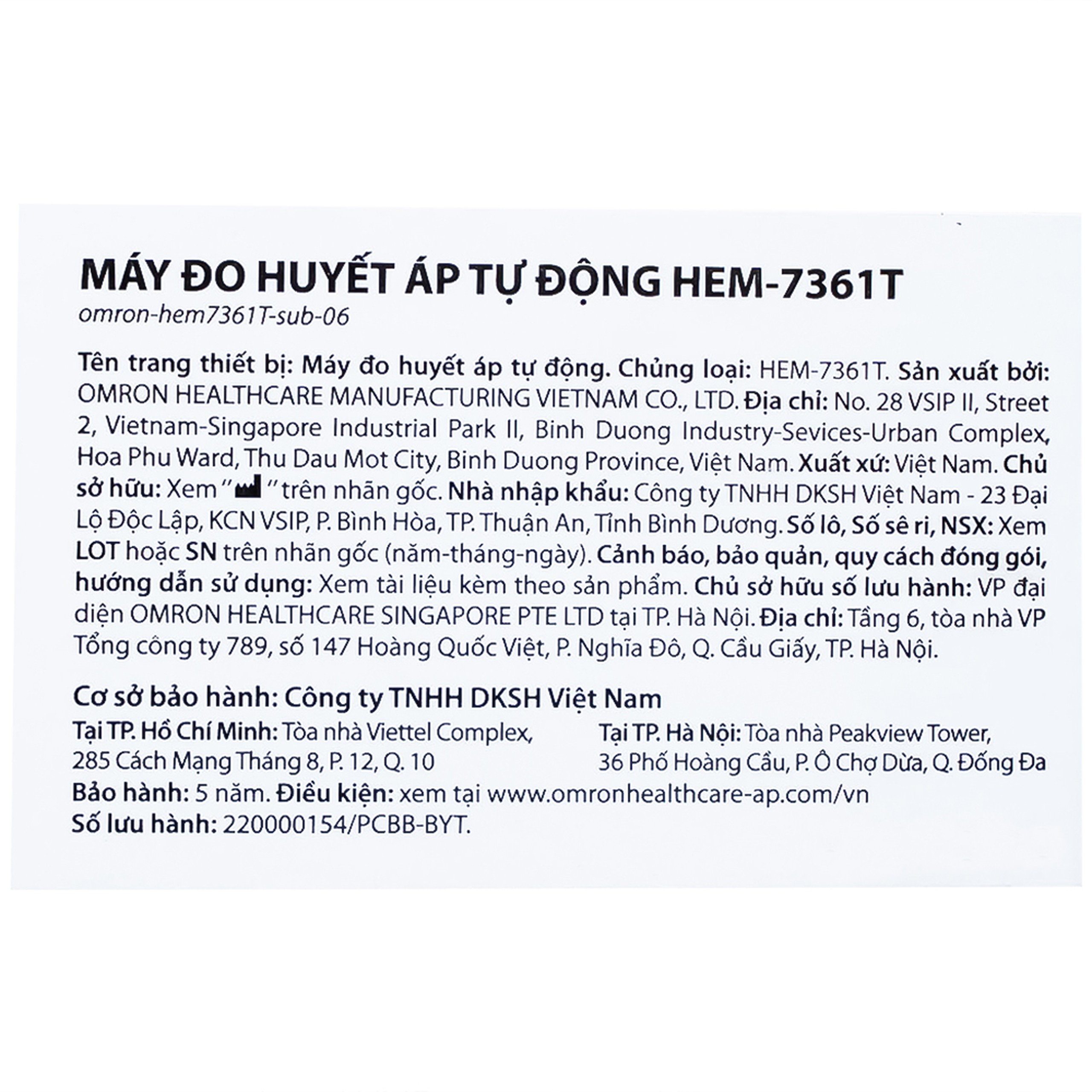 Máy đo huyết áp bắp tay Omron HEM 7361T Afib hỗ trợ đo huyết áp, cảnh báo đột quỵ