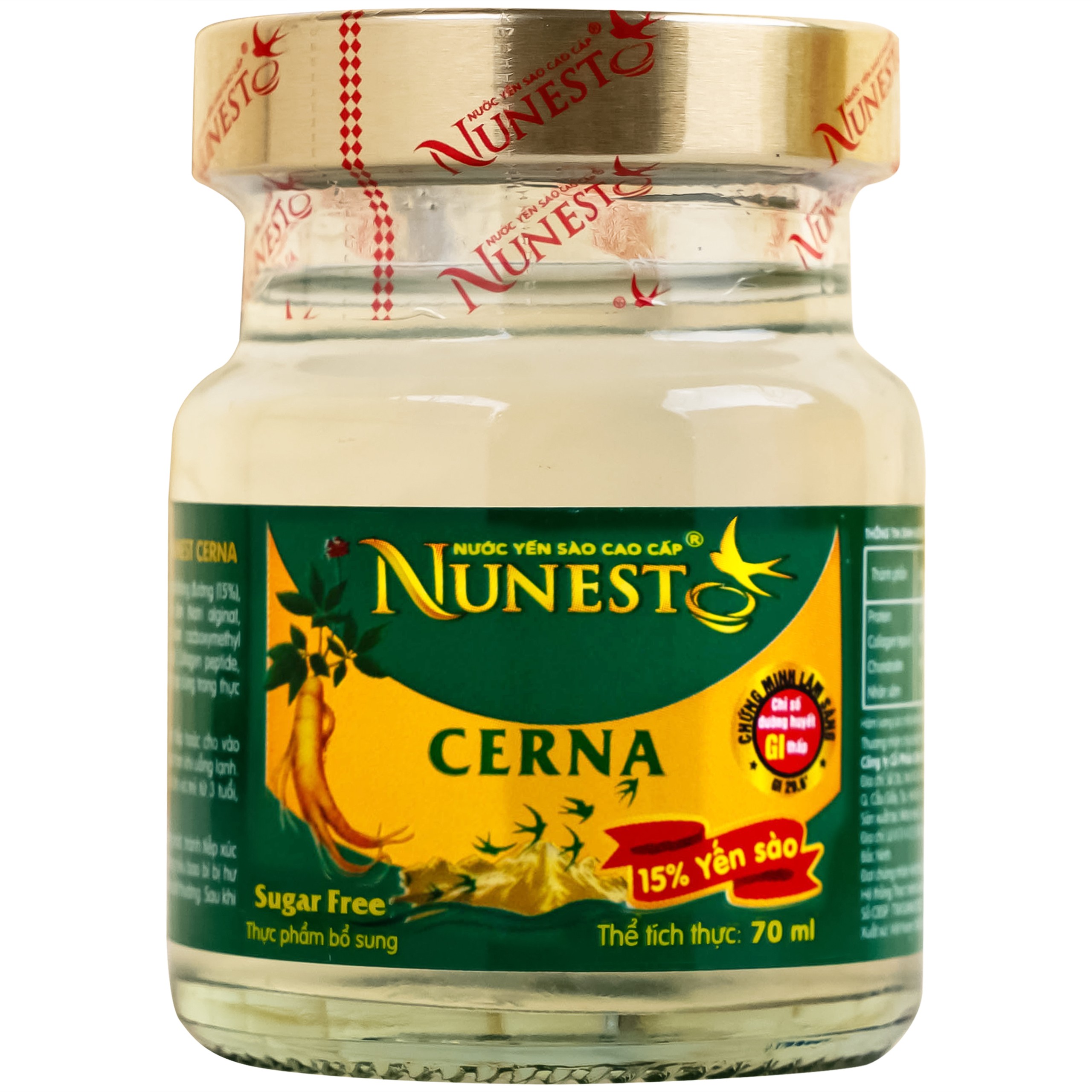Nước Yến Sào Cao Cấp Nunest Cerna Dành Cho Người Tiểu Đường (6 hũ x 70ml)