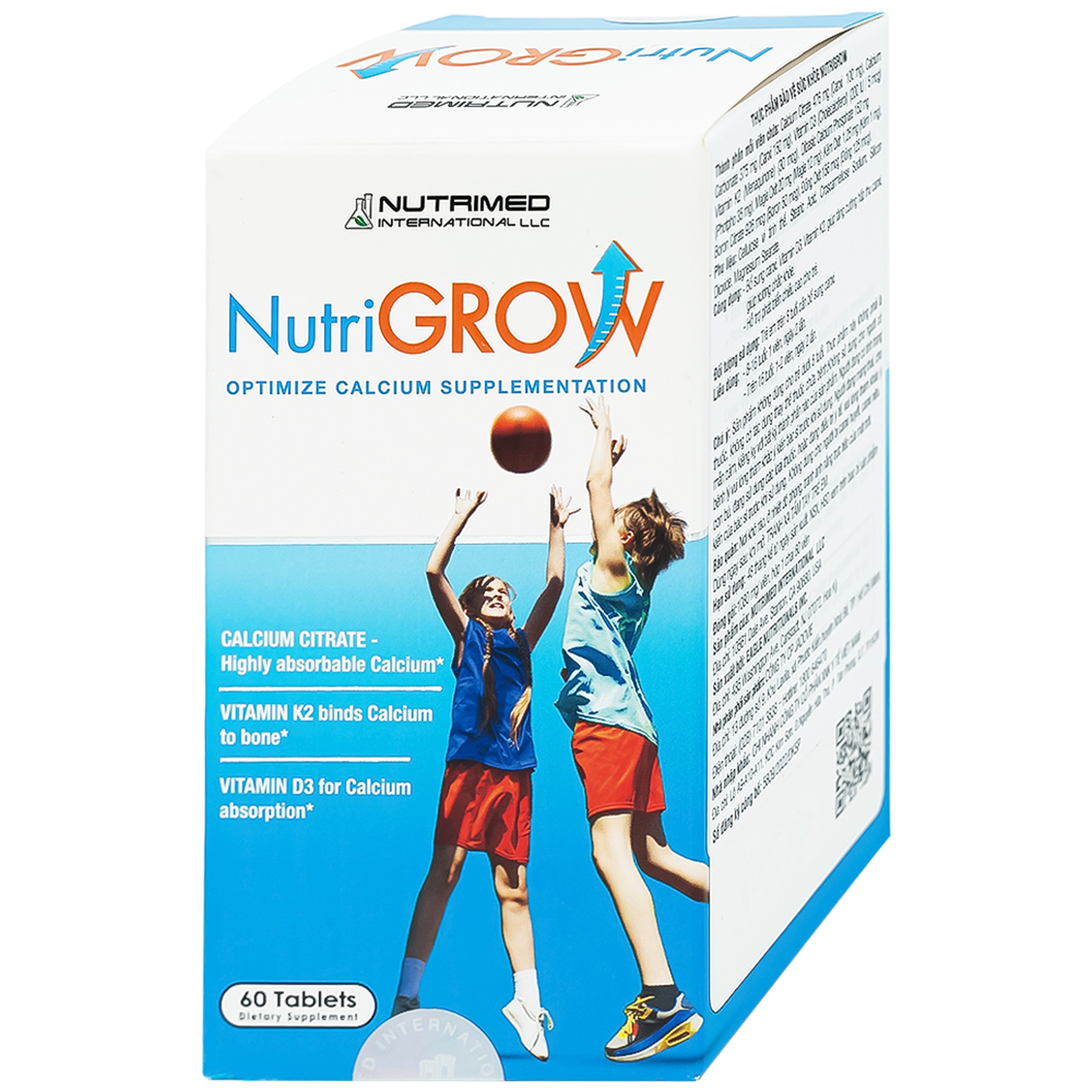 Viên uống bổ sung canxi, giúp tăng chiều cao cho trẻ NutriGrow Nutrimed (60 viên)