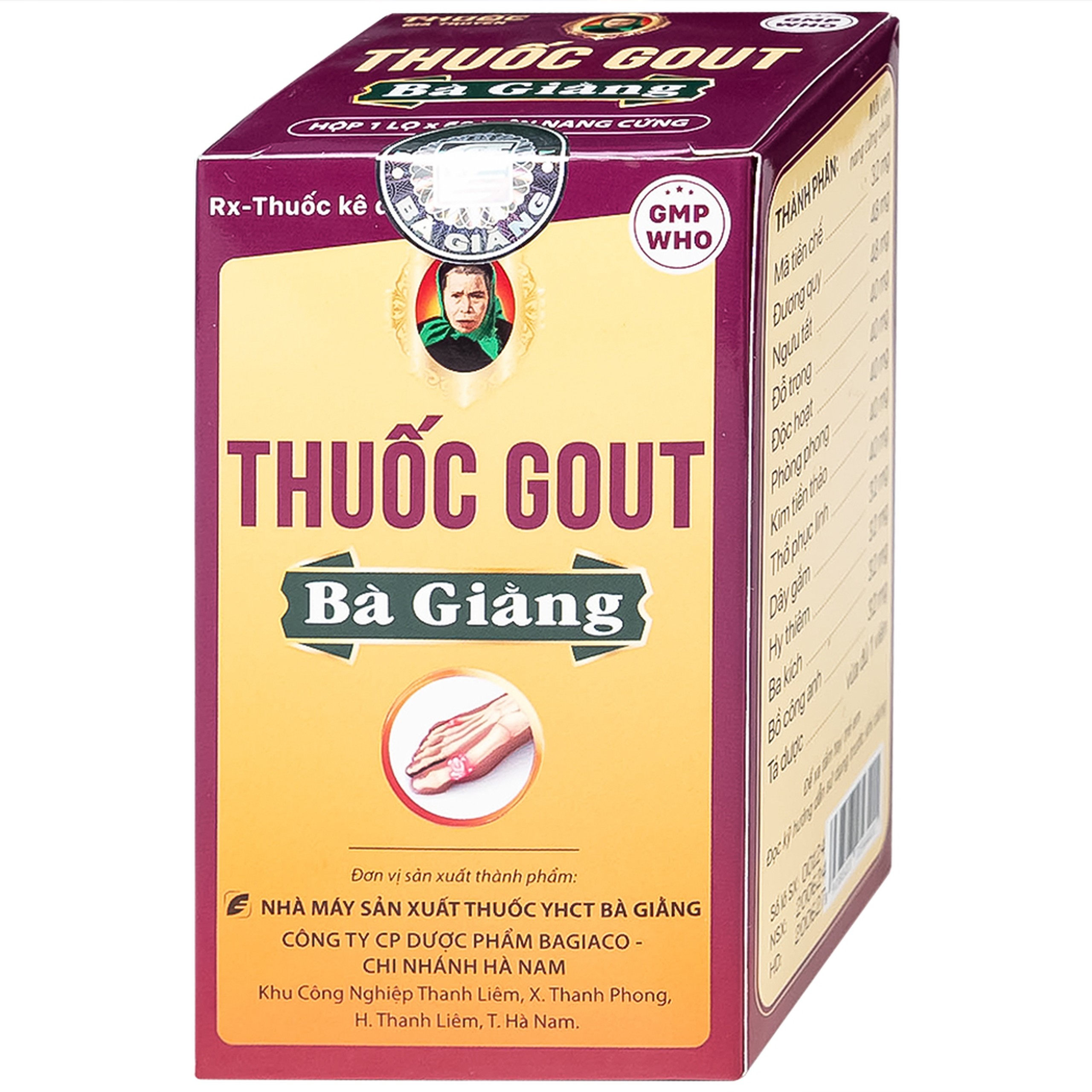 Thuốc Gout Bà Giằng điều trị gout, giảm acid uric, trị khớp do lắng đọng urat, viêm khớp (60 viên)