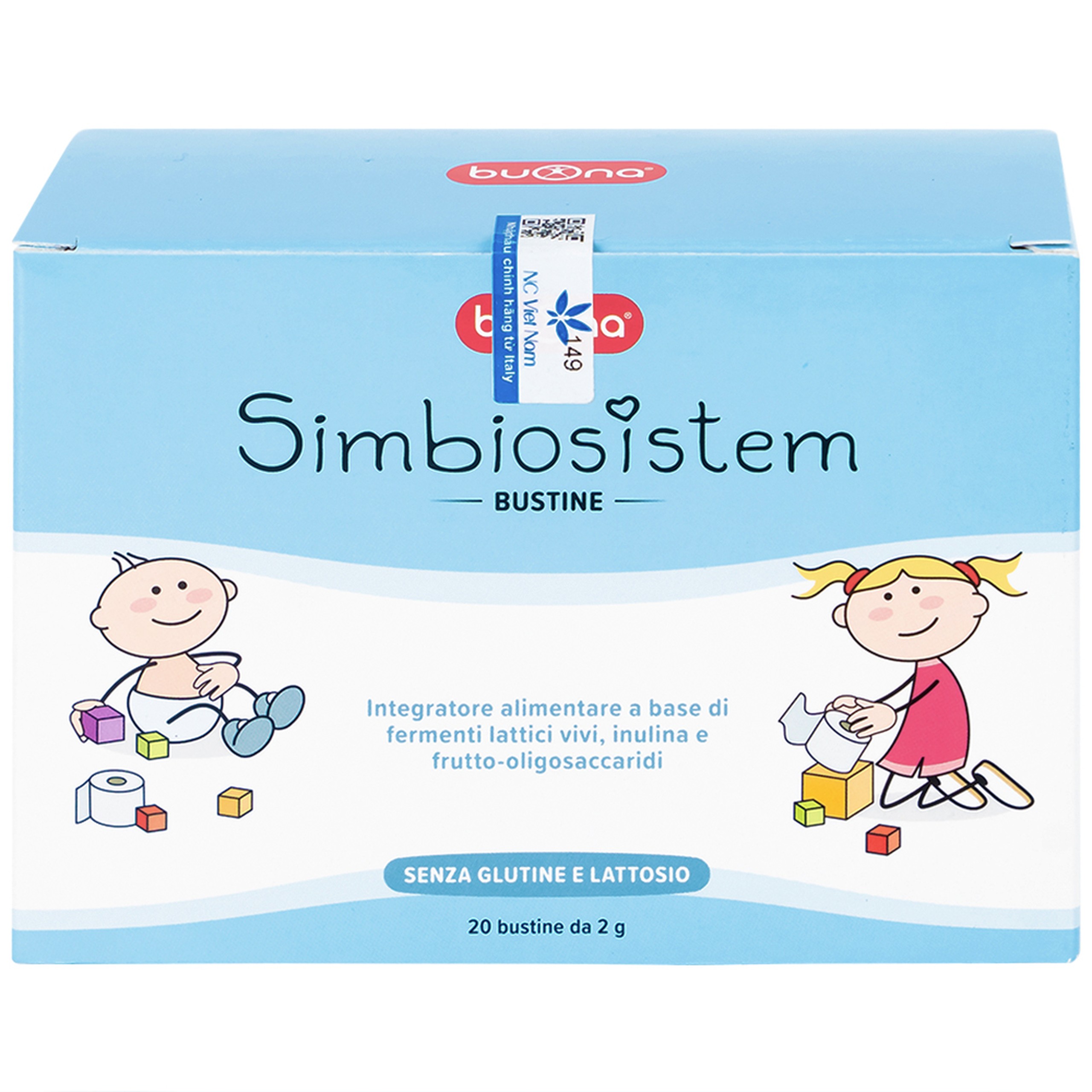 Bổ sung chất xơ và lợi khuẩn Bouna Simbiosistem Bustine (20 gói)