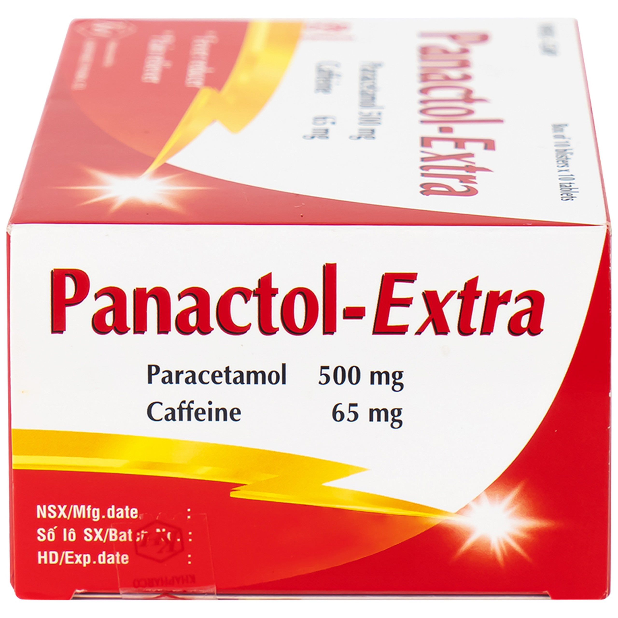 Viên nén Panactol Extra Khapharco hạ sốt, giảm đau (10 vỉ x 10 viên)