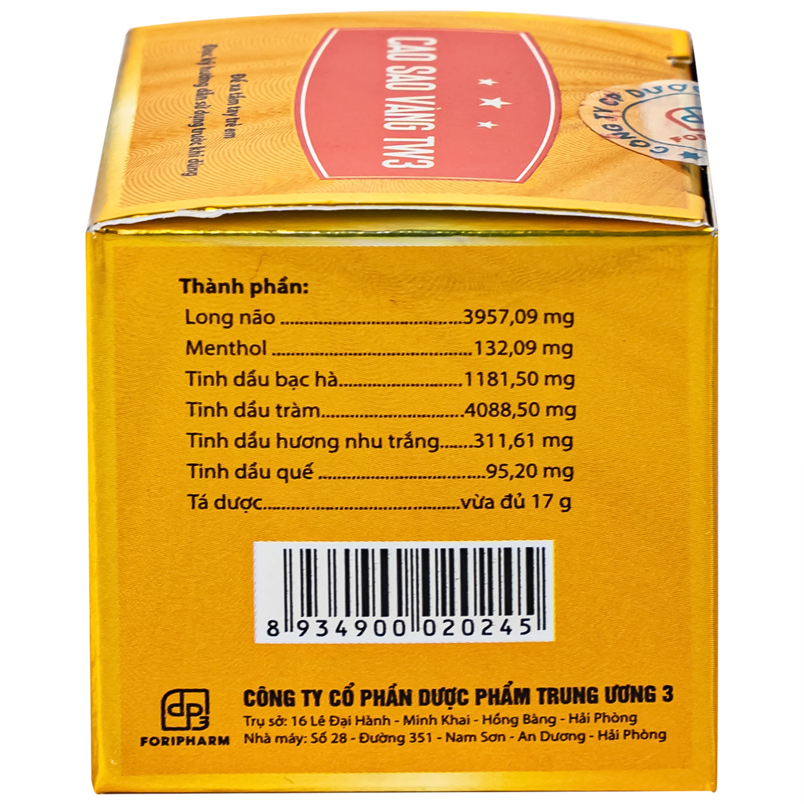 Cao sao vàng TW3 6 lọ x 17g