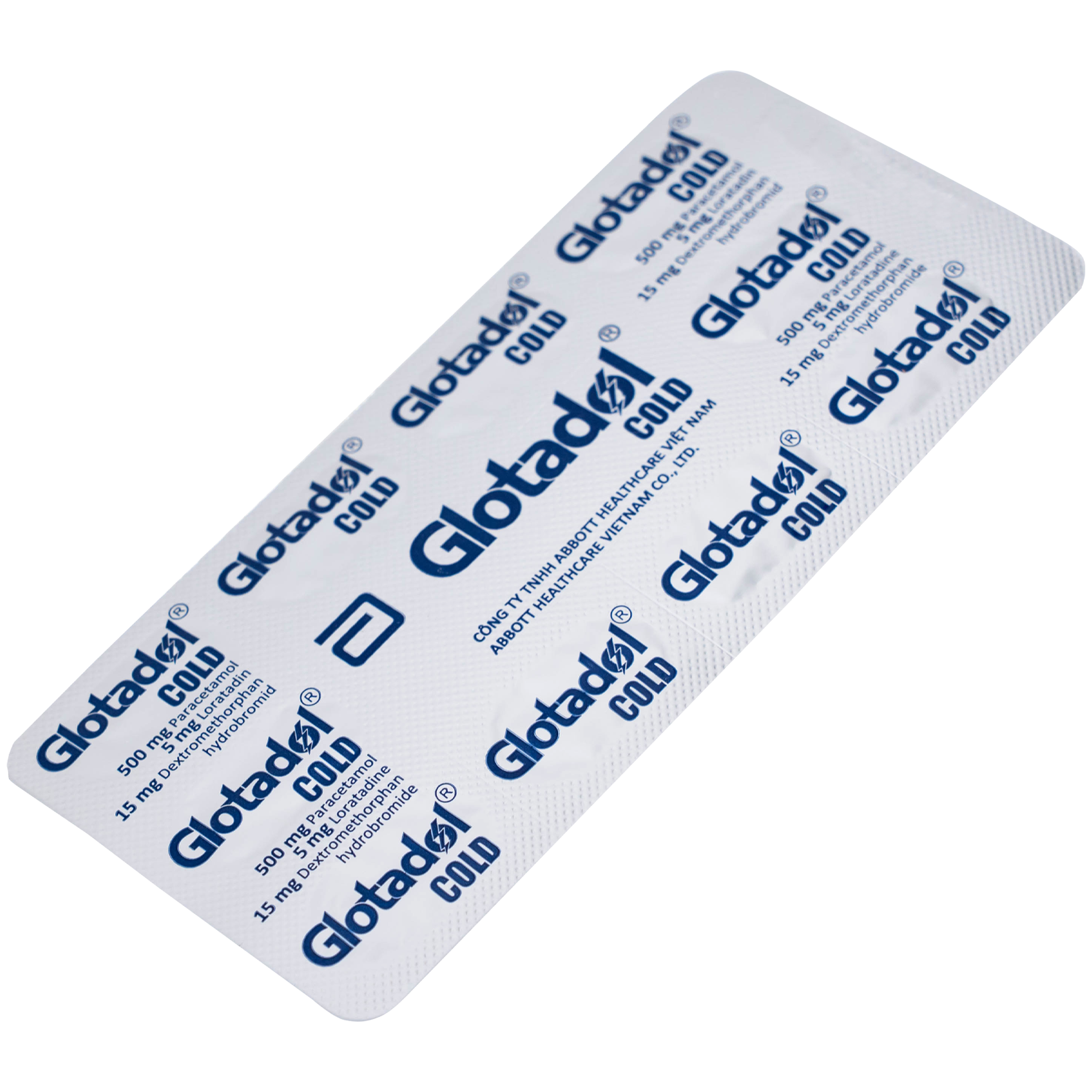 Thuốc Glotadol Cold Glomed hỗ trợ giảm đau, hạ sốt (10 vỉ x 10 viên)