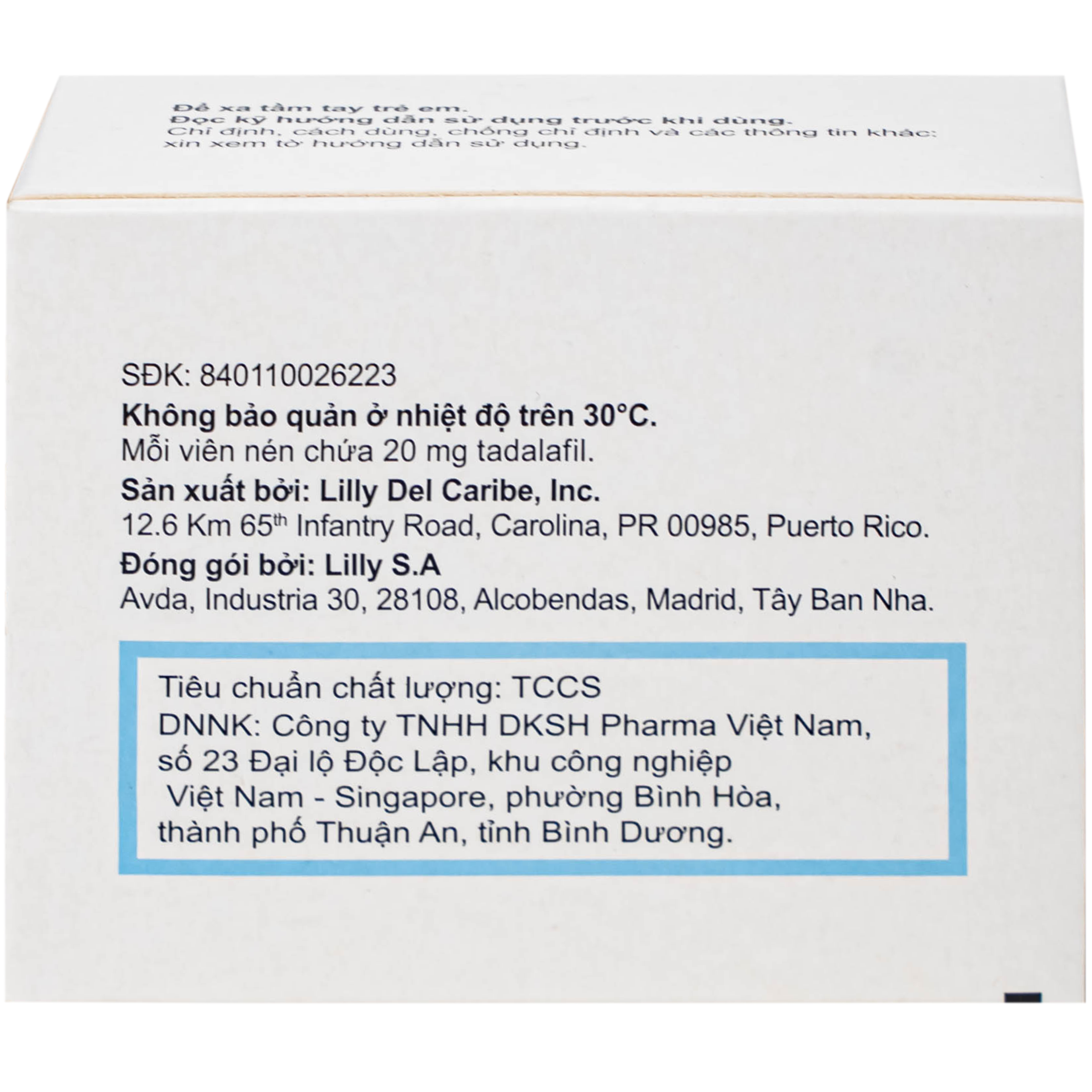 Thuốc Cialis Lilly điều trị rối loạn cương dương (1 vỉ x 2 viên)