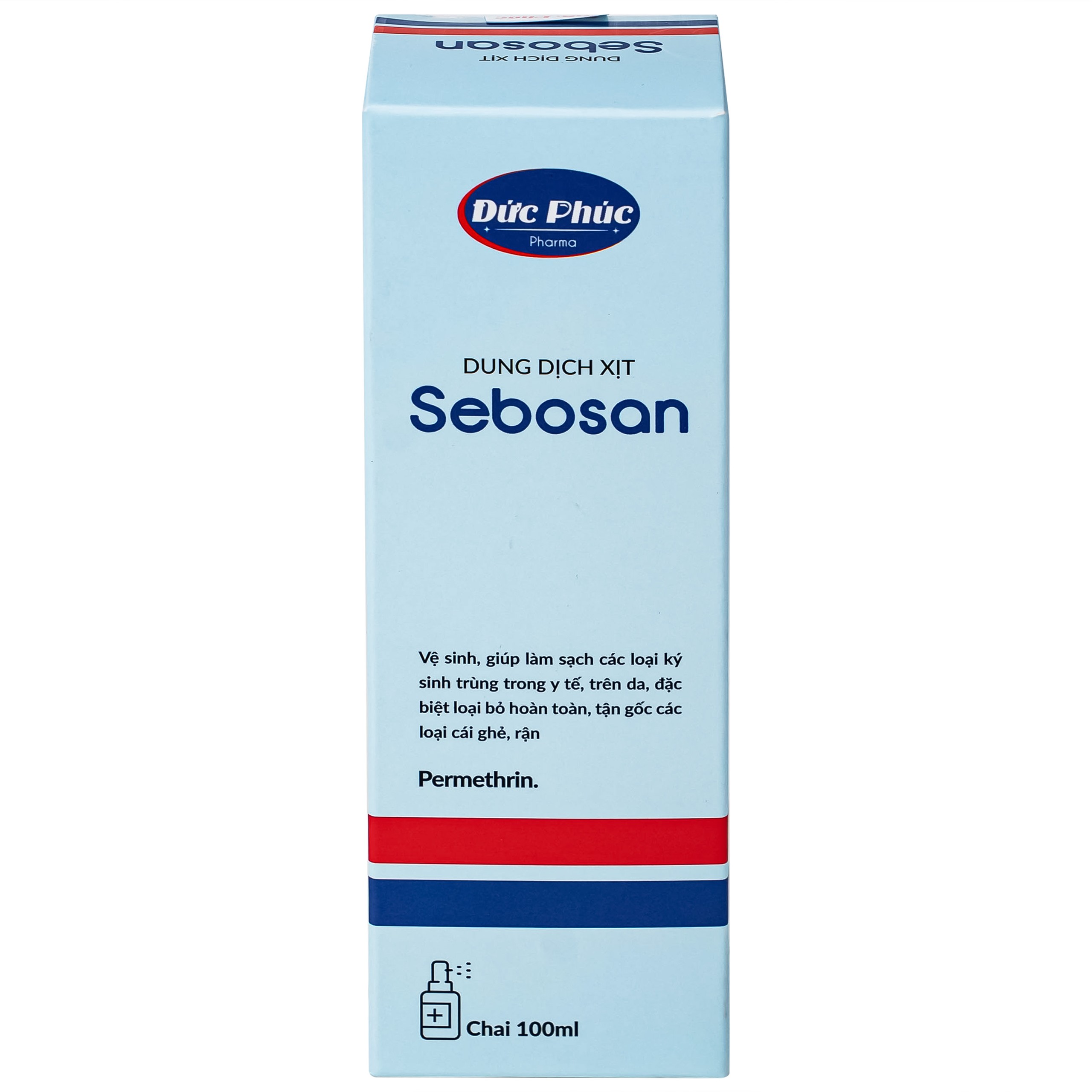 Xịt ngoài da làm sạch ký sinh trùng 100ml Sebosan Đức Phúc 