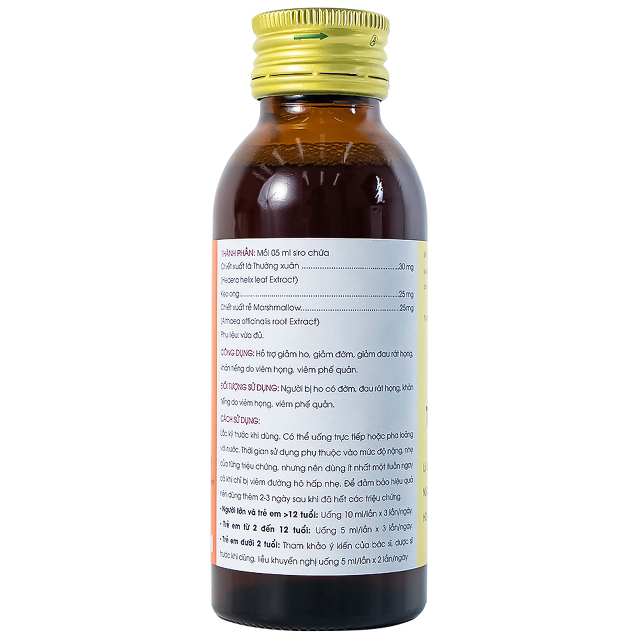 Siro Methorphan Bee Traphaco hỗ trợ giảm ho, giảm đờm, viêm họng (100ml)