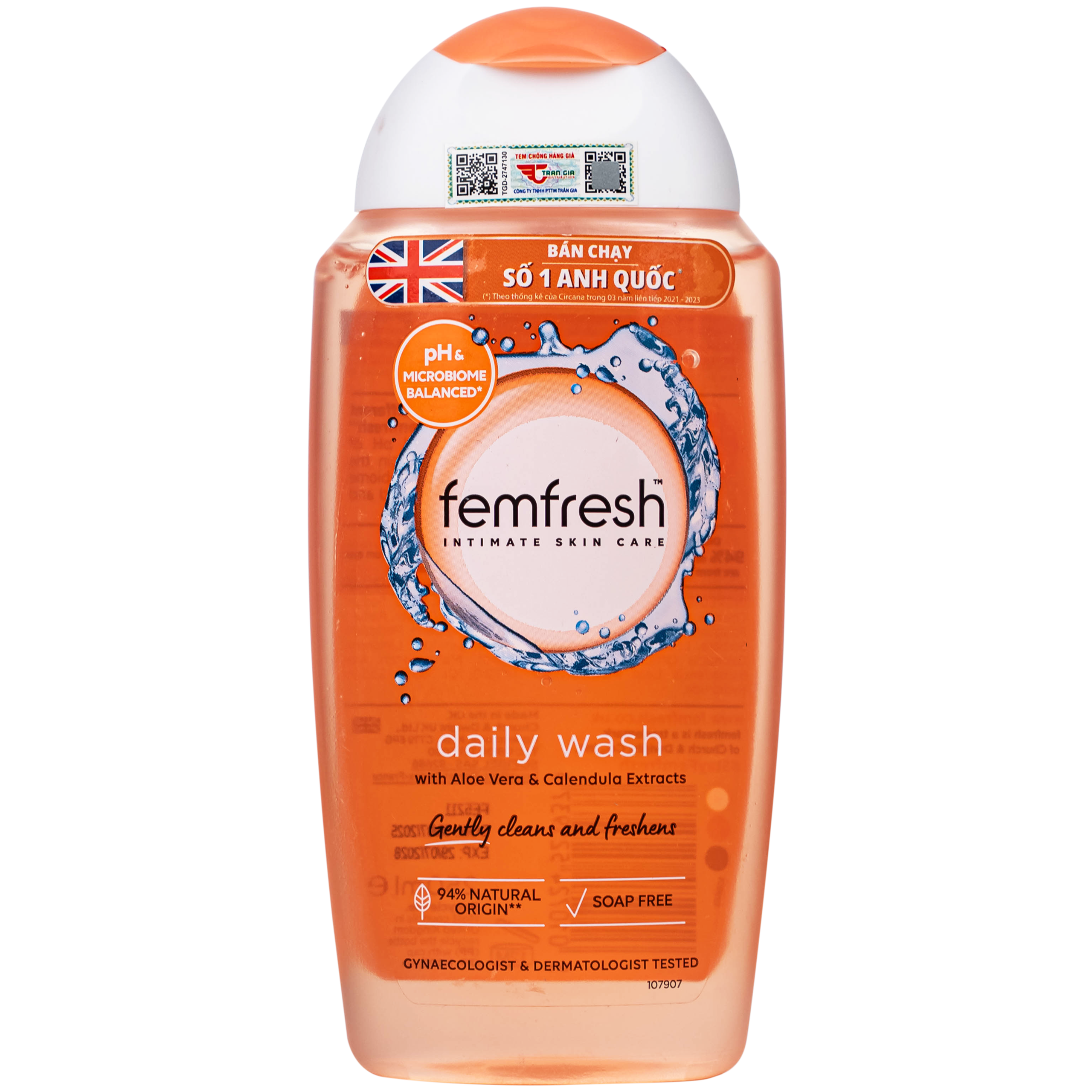 Dung dịch vệ sinh phụ nữ Femfresh Intima Skin Care Daily Wash giúp làm sạch khử khuẩn hàng ngày (250ml)
