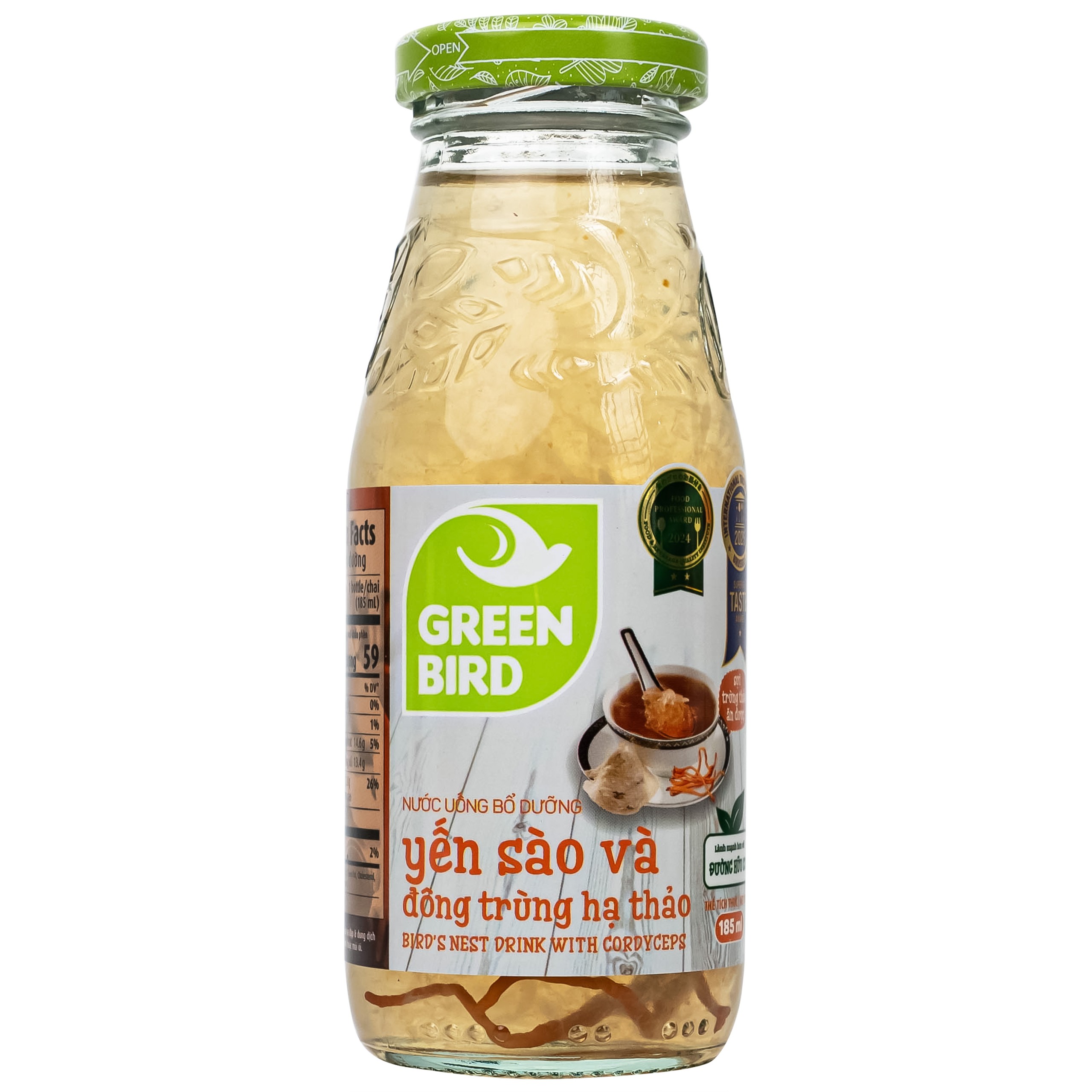 Nước Yến Sào Và Đông Trùng Hạ Thảo Greenbird (6 chai x 185ml)