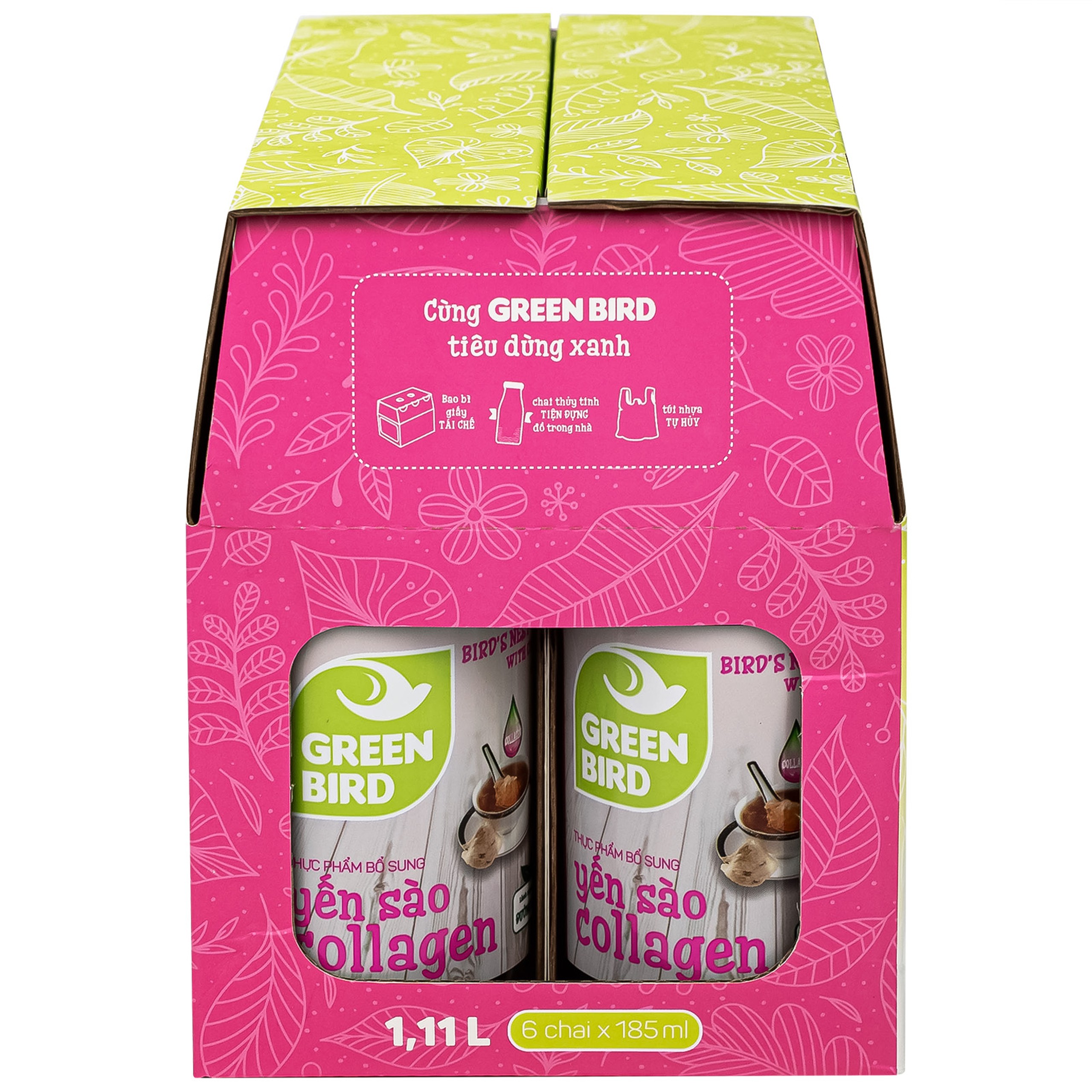 Nước Uống Bổ Dưỡng Yến Sào Collagen Greenbird (6 chai x 185ml)