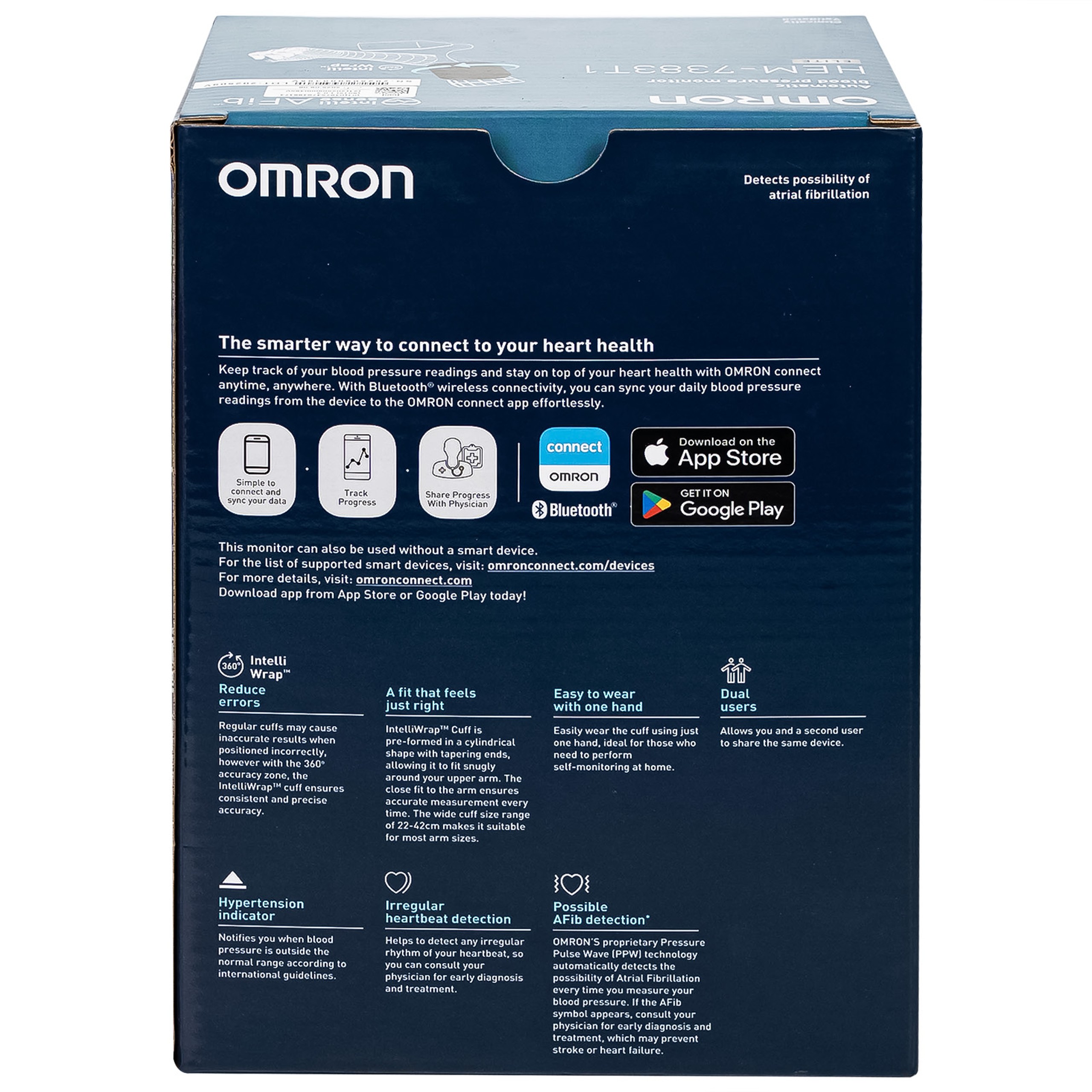 Máy đo huyết áp bắp tay Omron HEM 7383T1 Afib hỗ trợ đo huyết áp, cảnh báo đột quỵ