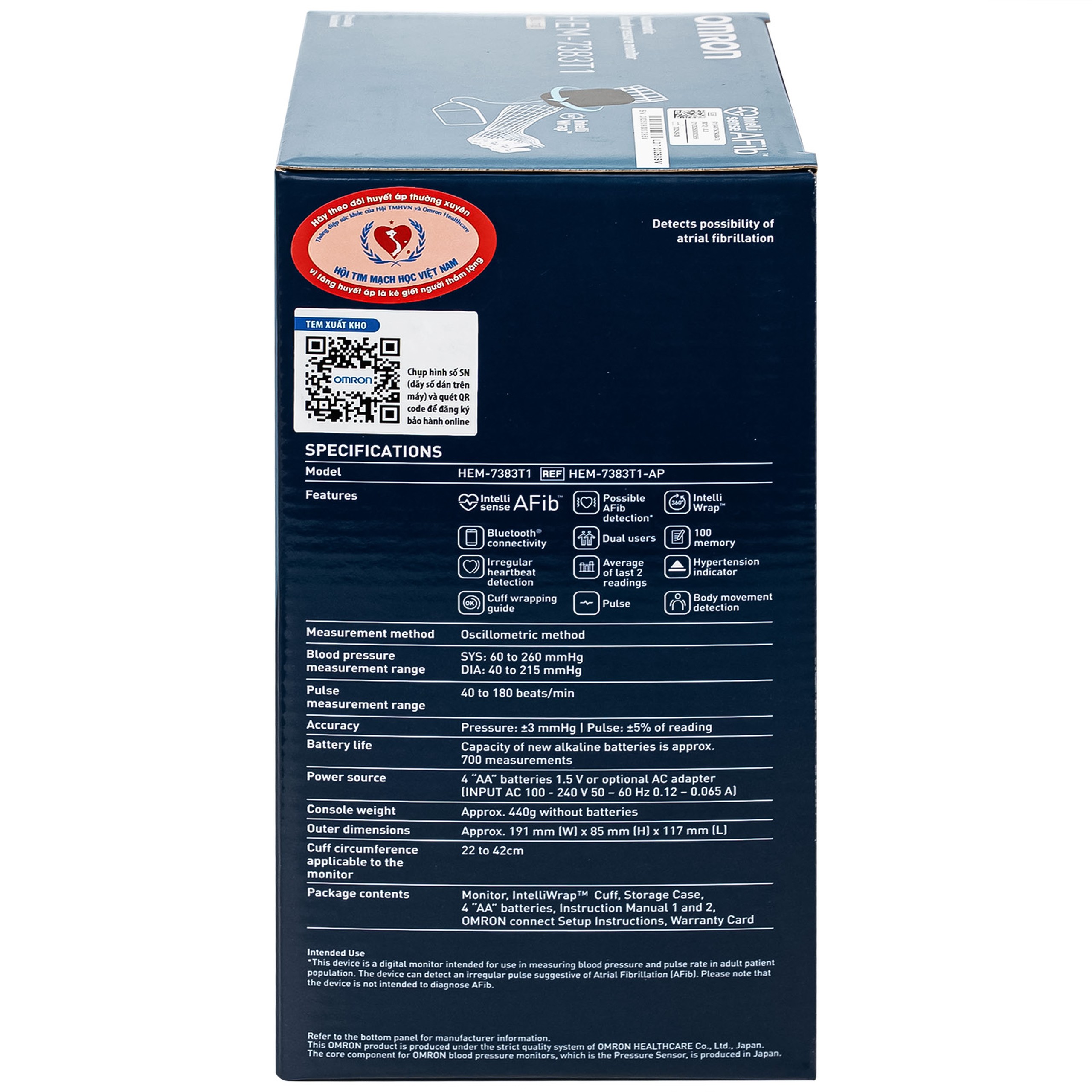 Máy đo huyết áp bắp tay Omron HEM 7383T1 Afib hỗ trợ đo huyết áp, cảnh báo đột quỵ