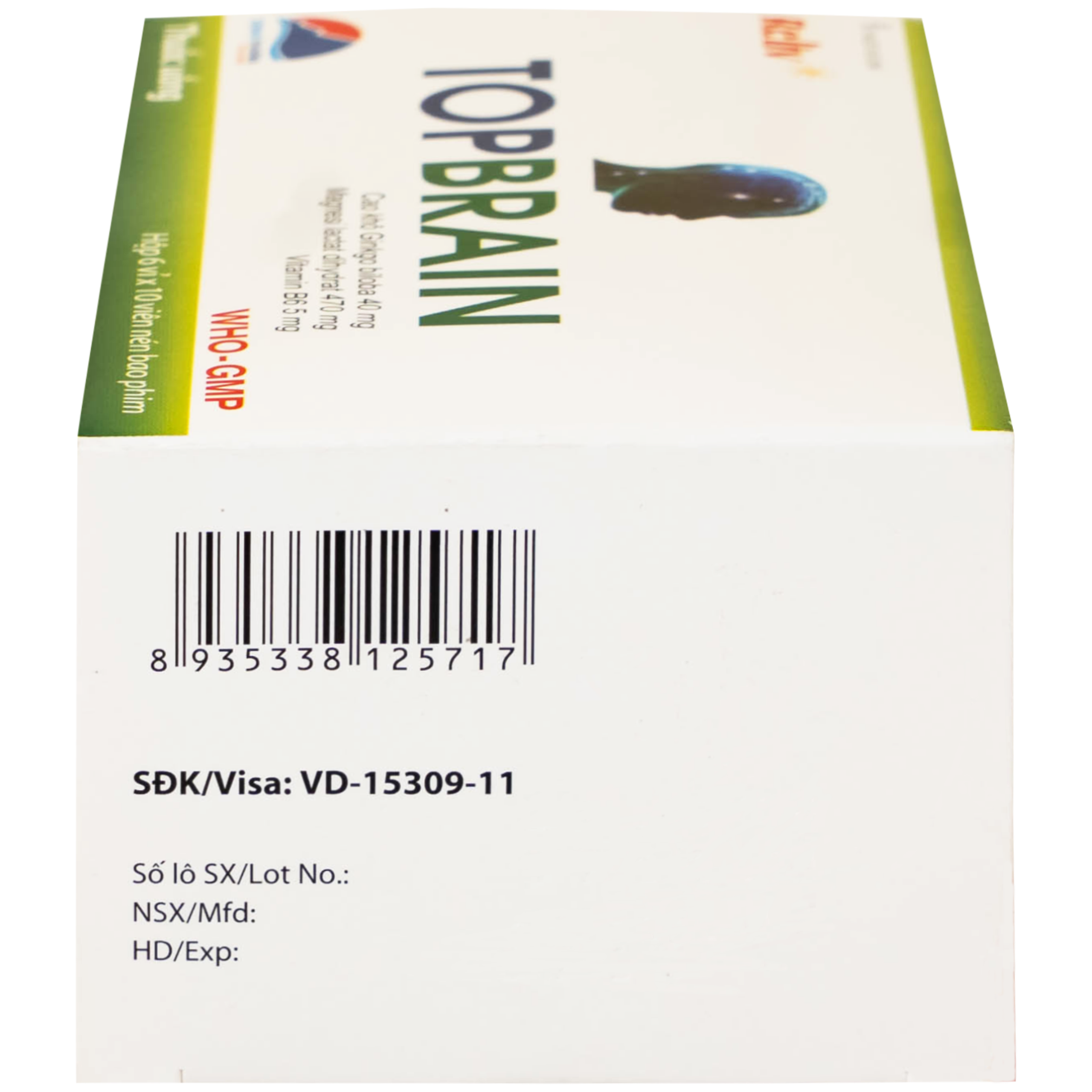 Thuốc Topbrain Reliv điều trị suy nhược thần kinh, giúp tăng tuần hoàn não, tăng cường trí nhớ (6 vỉ x 10 viên)