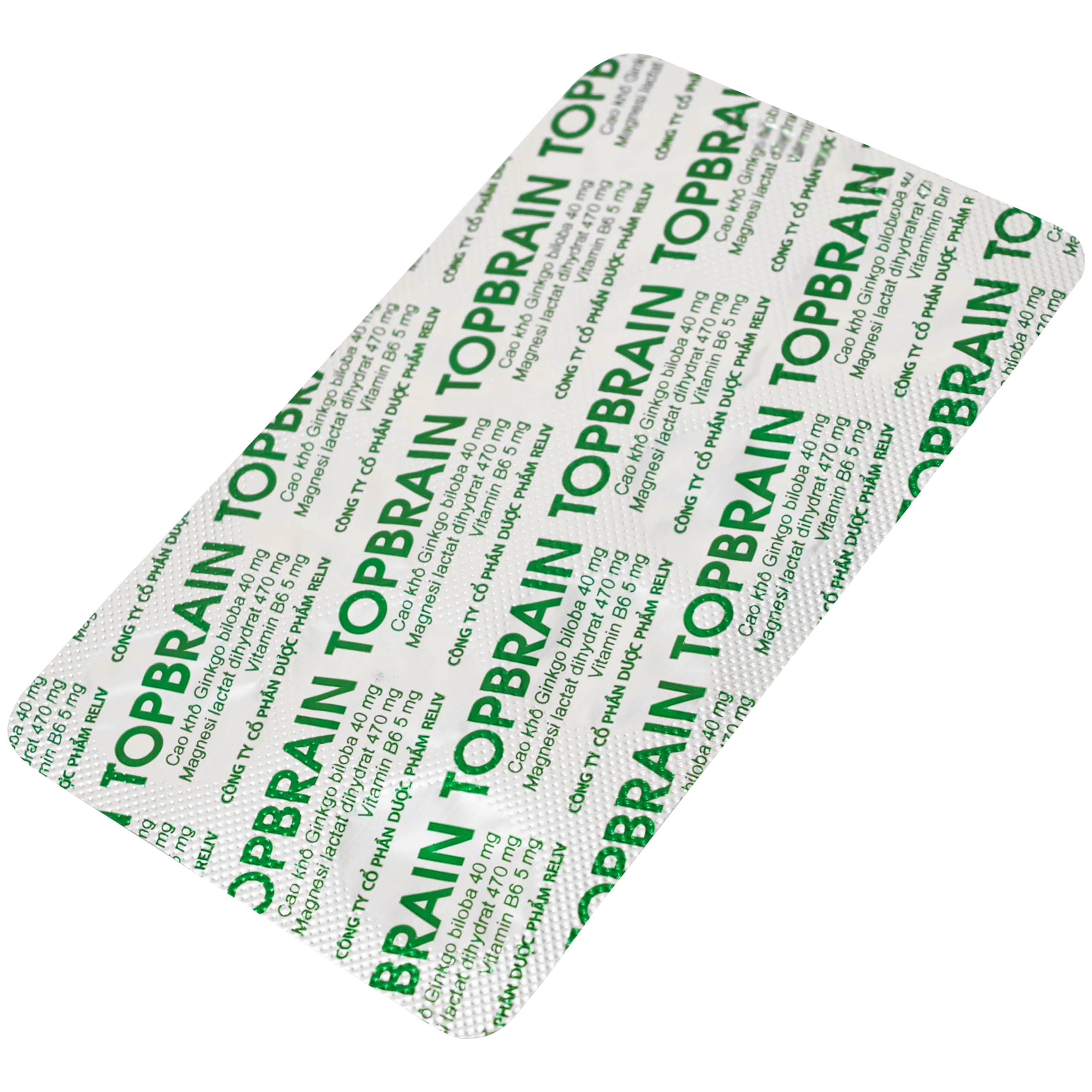 Thuốc Topbrain Reliv điều trị suy nhược thần kinh, giúp tăng tuần hoàn não, tăng cường trí nhớ (6 vỉ x 10 viên)