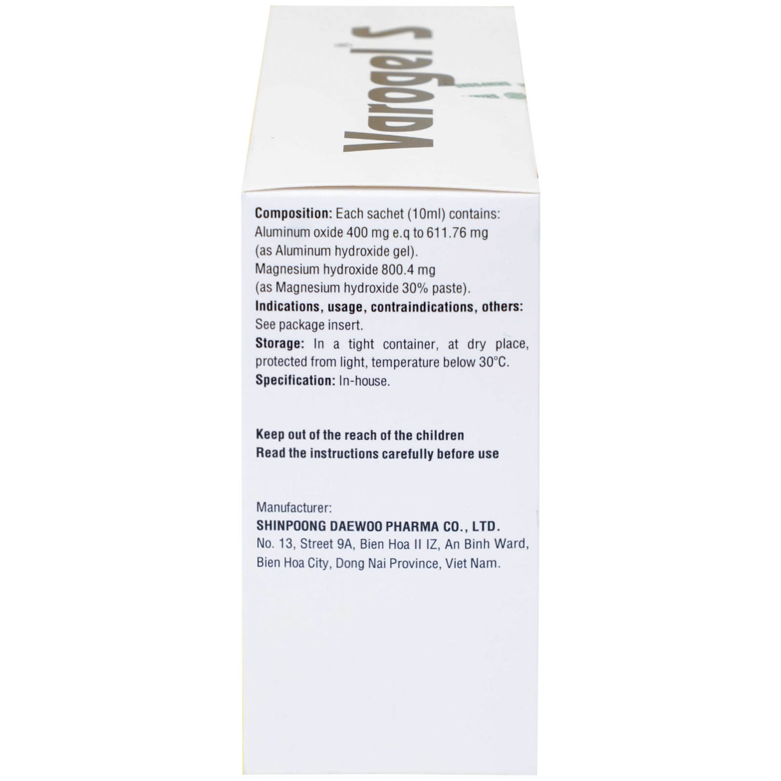 Thuốc Varogel Shinpoong Daewoo điều trị viêm loét dạ dày (20 gói x 10ml)