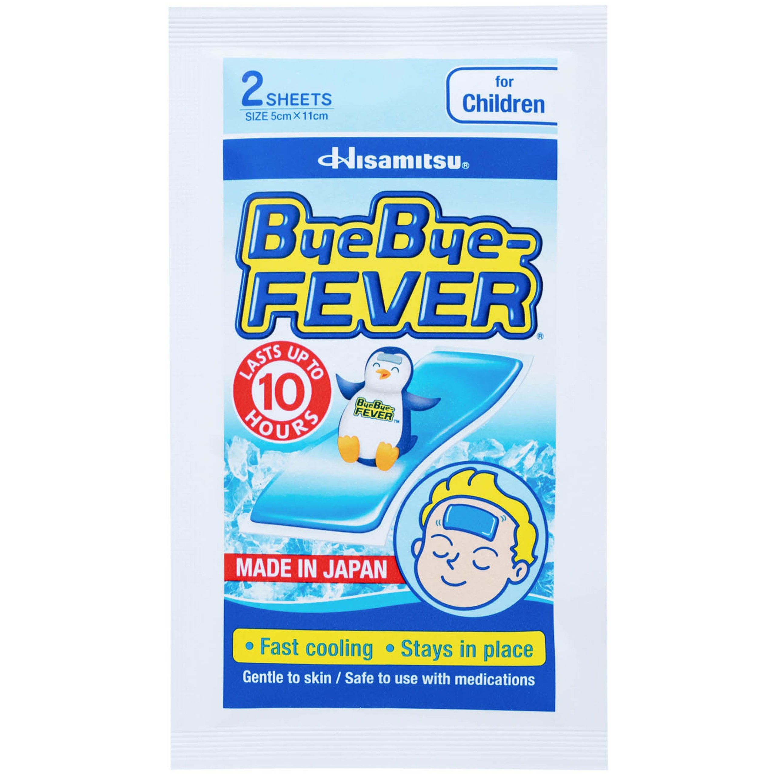 Miếng dán hạ sốt Bye Bye Fever For Children Hisamitsu (8 gói x 2 miếng) dùng cho trẻ trên 2 tuổi