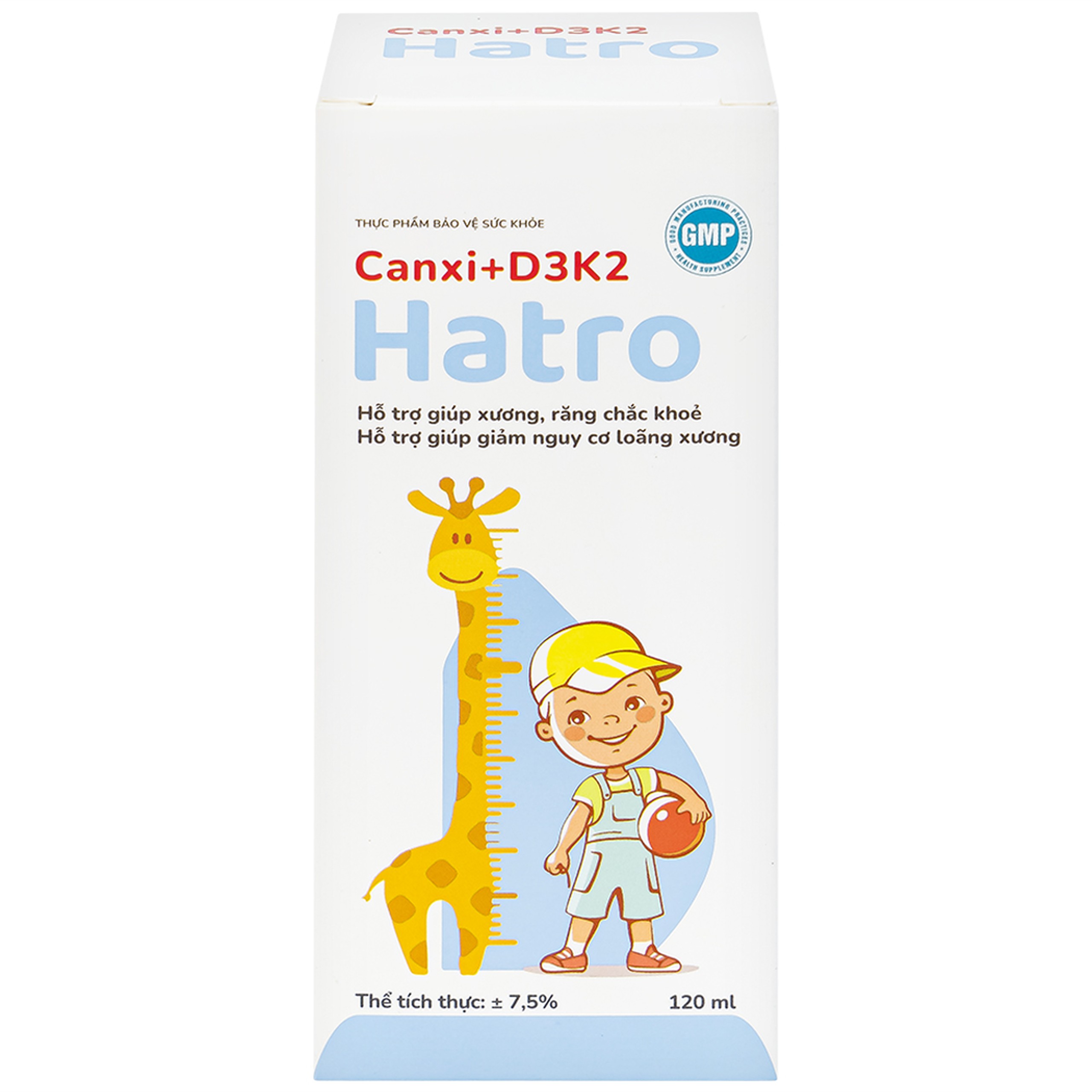 Siro Canxi + D3K2 Hatro bổ sung canxi giúp xương, răng chắc khỏe (120ml)