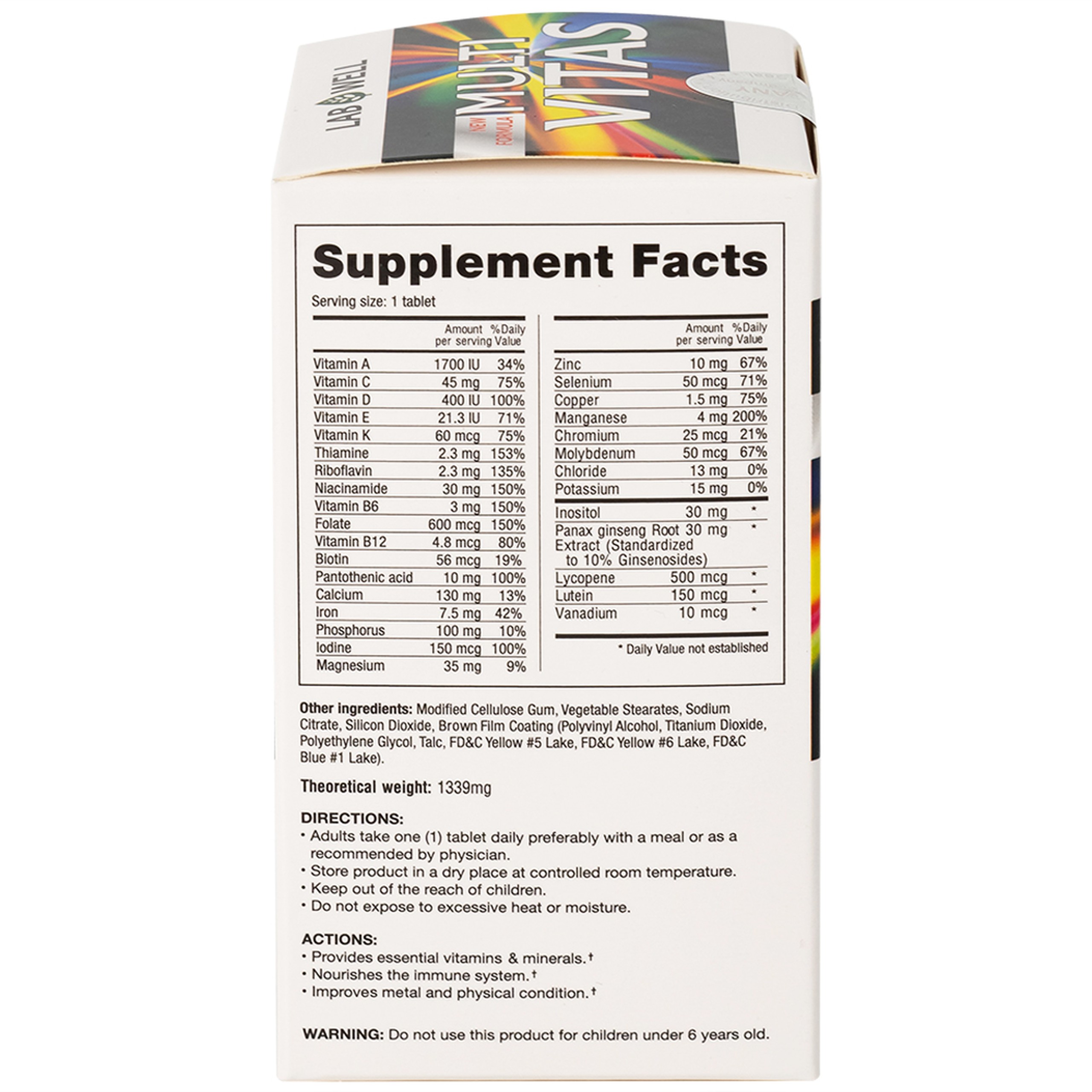 Viên uống bổ sung vitamin và khoáng chất cho cơ thể Multi Vitas Lab Well (60 viên)