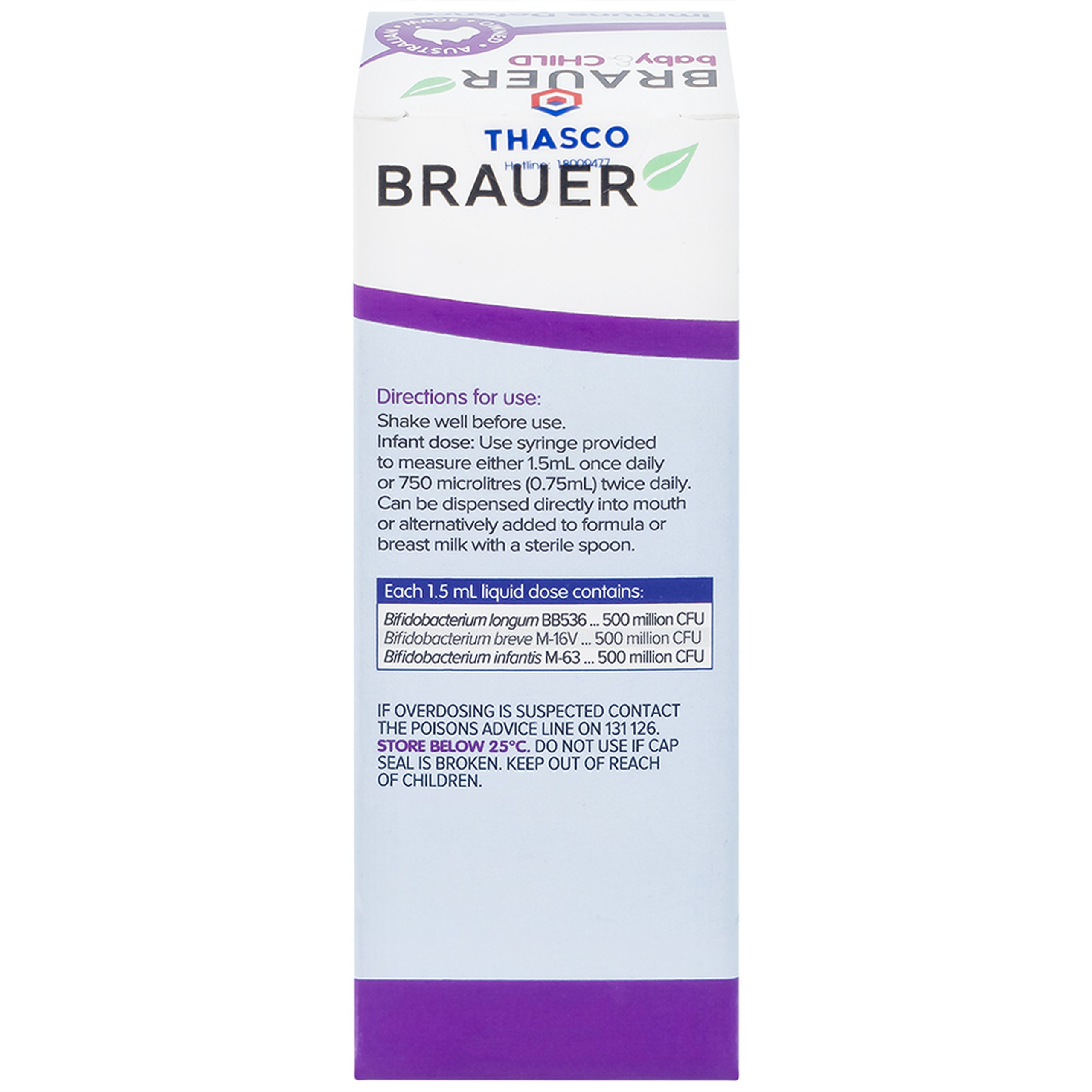 Siro Immune Defence Probiotic Liquid Brauer giúp tăng cường sức đề kháng và tốt cho đường ruột (45ml)