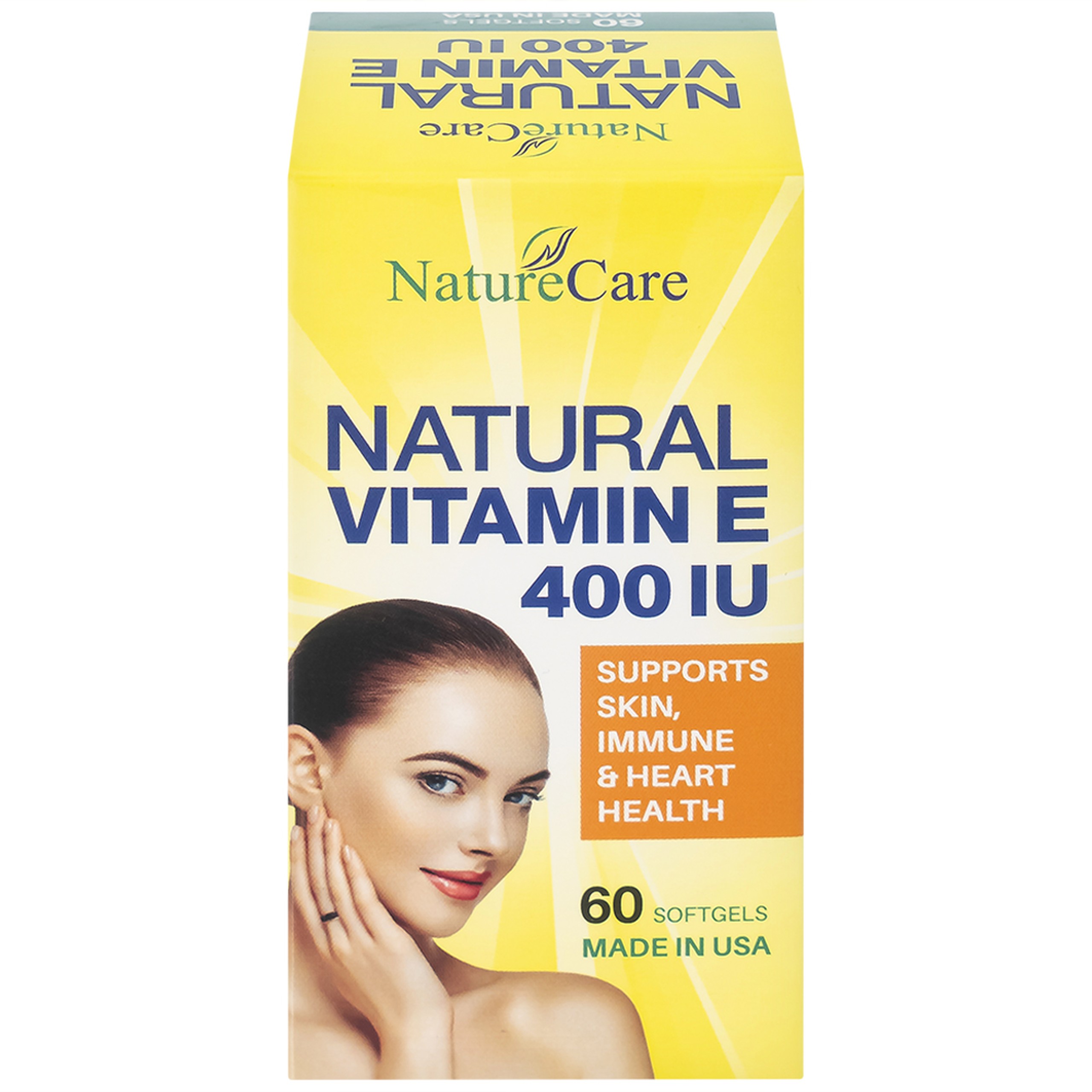 Viên uống giúp làm đẹp da, cải thiện sức khỏe da Natural Vitamin E 400 IU NatureCare (60 viên)