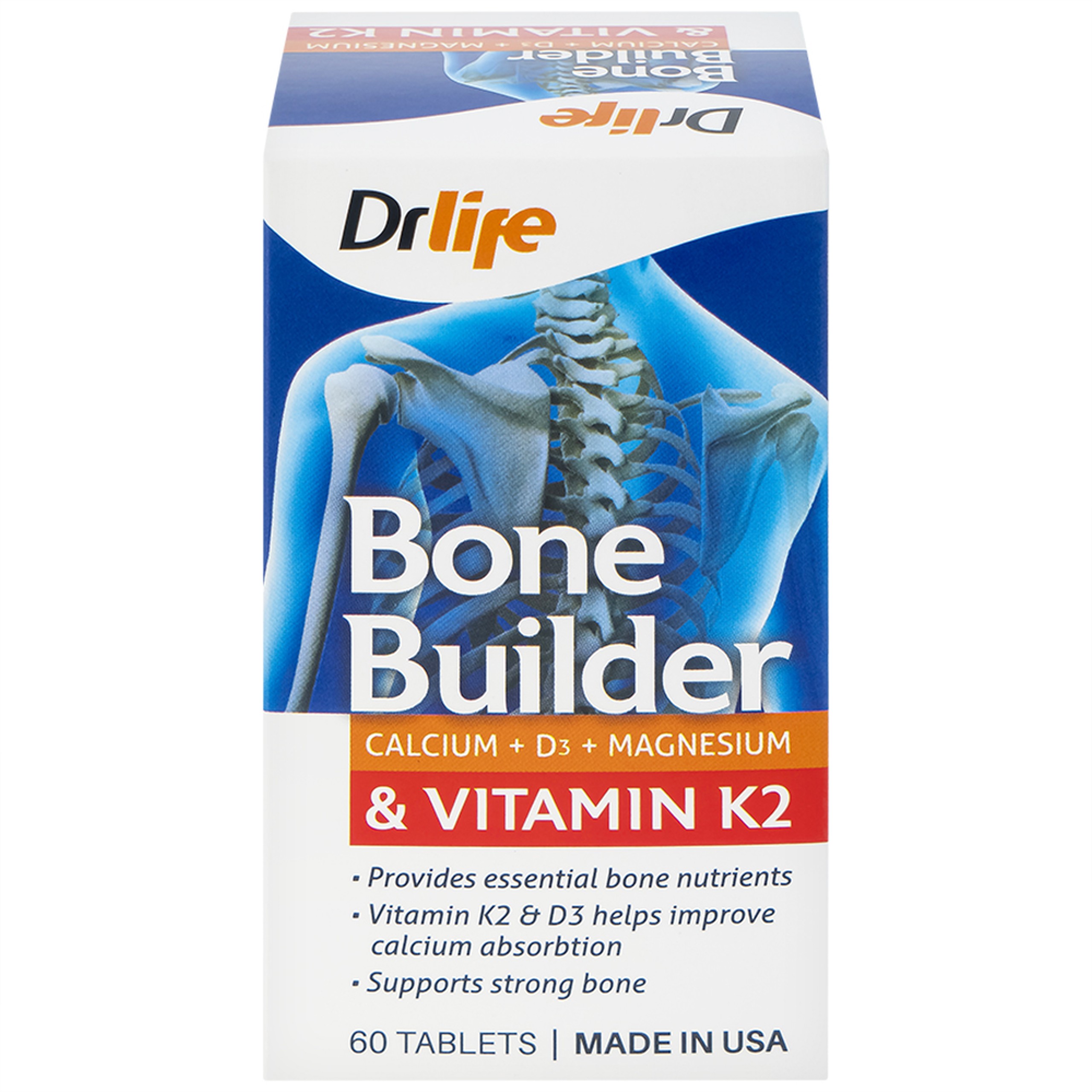 Viên uống Bone Builder Drlife bổ sung canxi và vitamin cho xương (60 viên)