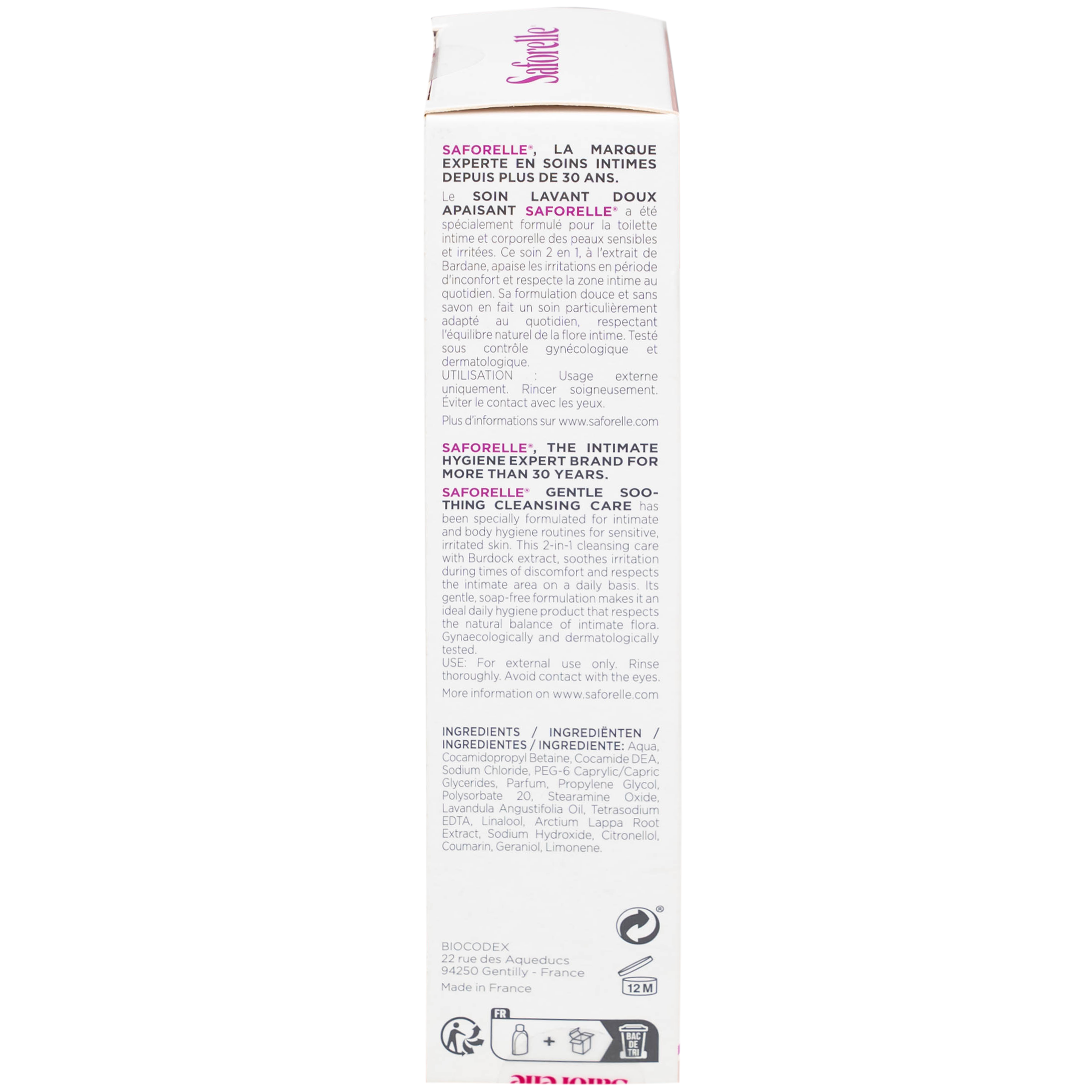 Dung dịch vệ sinh phụ nữ Saforelle Soin Lavant Doux Apaisant 100ml