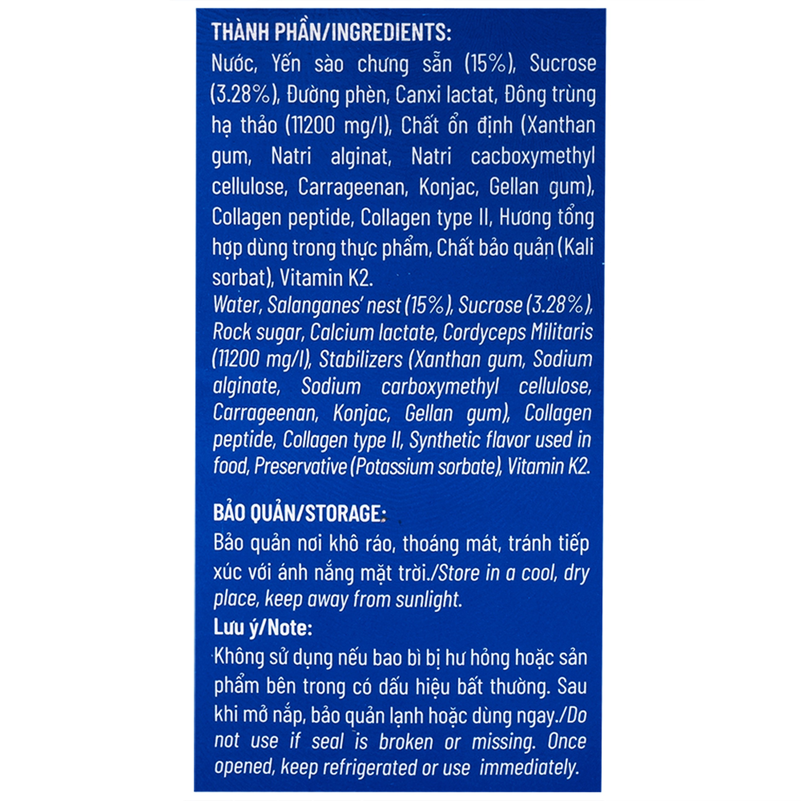 Nước Yến Sào Cao Cấp Nunest Đông Trùng Hạ Thảo 15% Yến (6 hũ x 70ml)