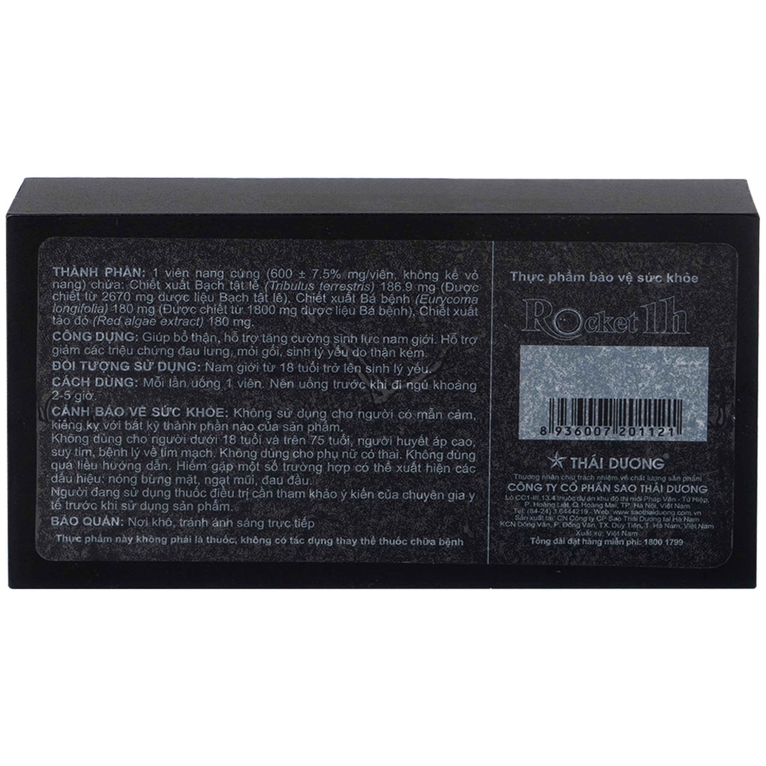 Viên uống Rocket 1h Thái Dương giúp bổ thận dương, tăng cường sinh lực (6 viên)