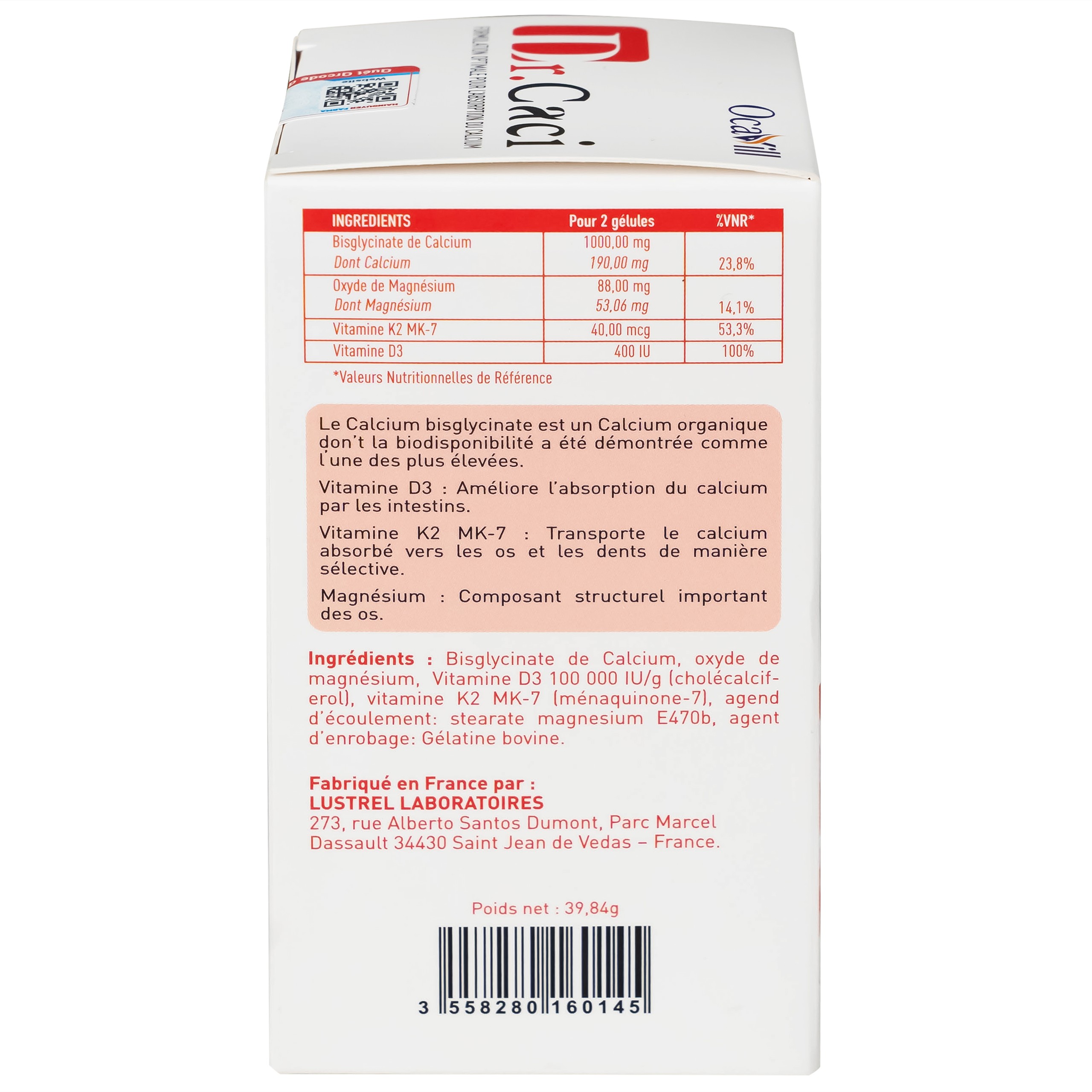 Viên uống giúp xương và răng chắc khỏe, giảm nguy cơ loãng xương Dr. Caci Ocavill (60 viên)