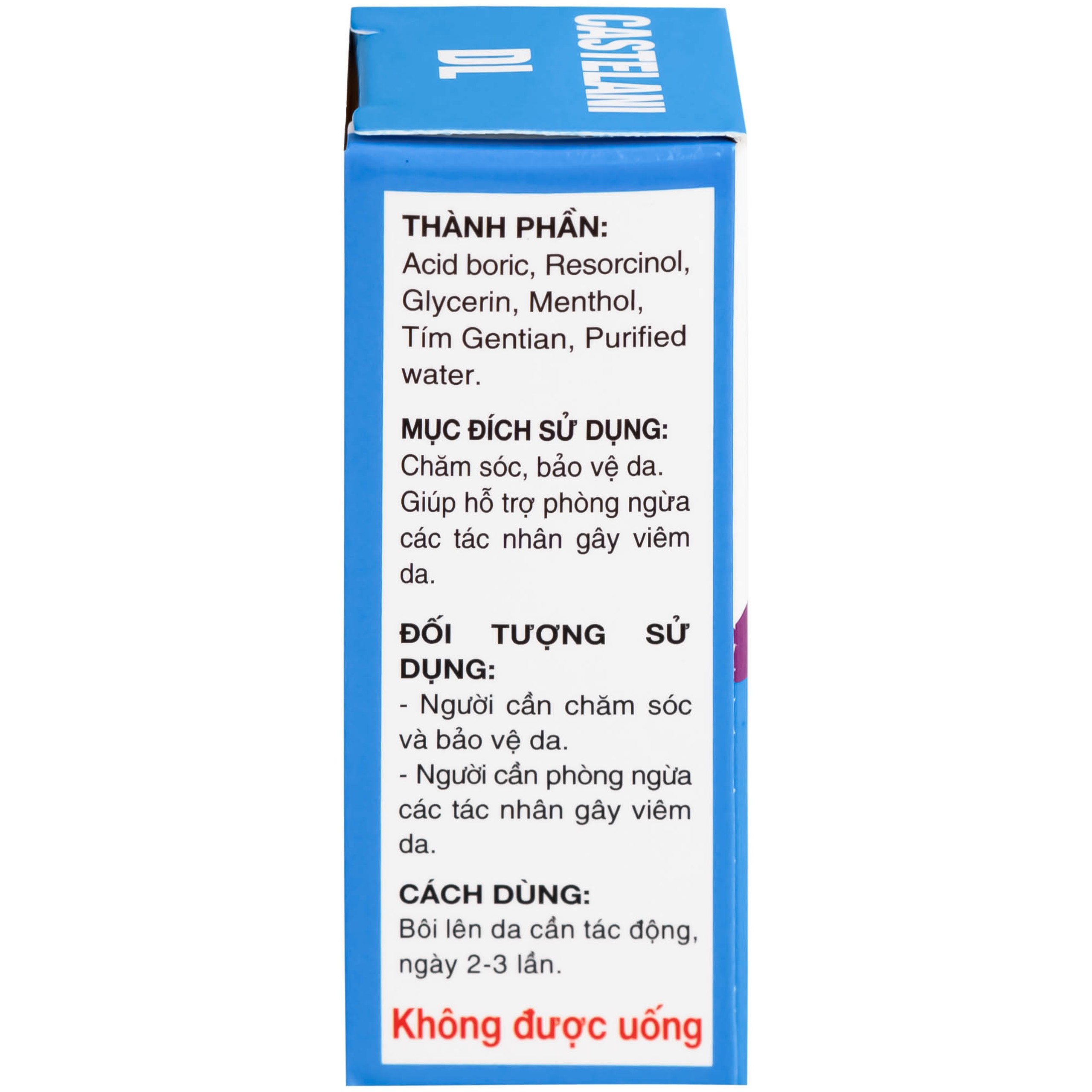 Dung dịch Castelani Quabluepharma phòng ngừa mụn mủ, lở loét, nấm da (17ml)