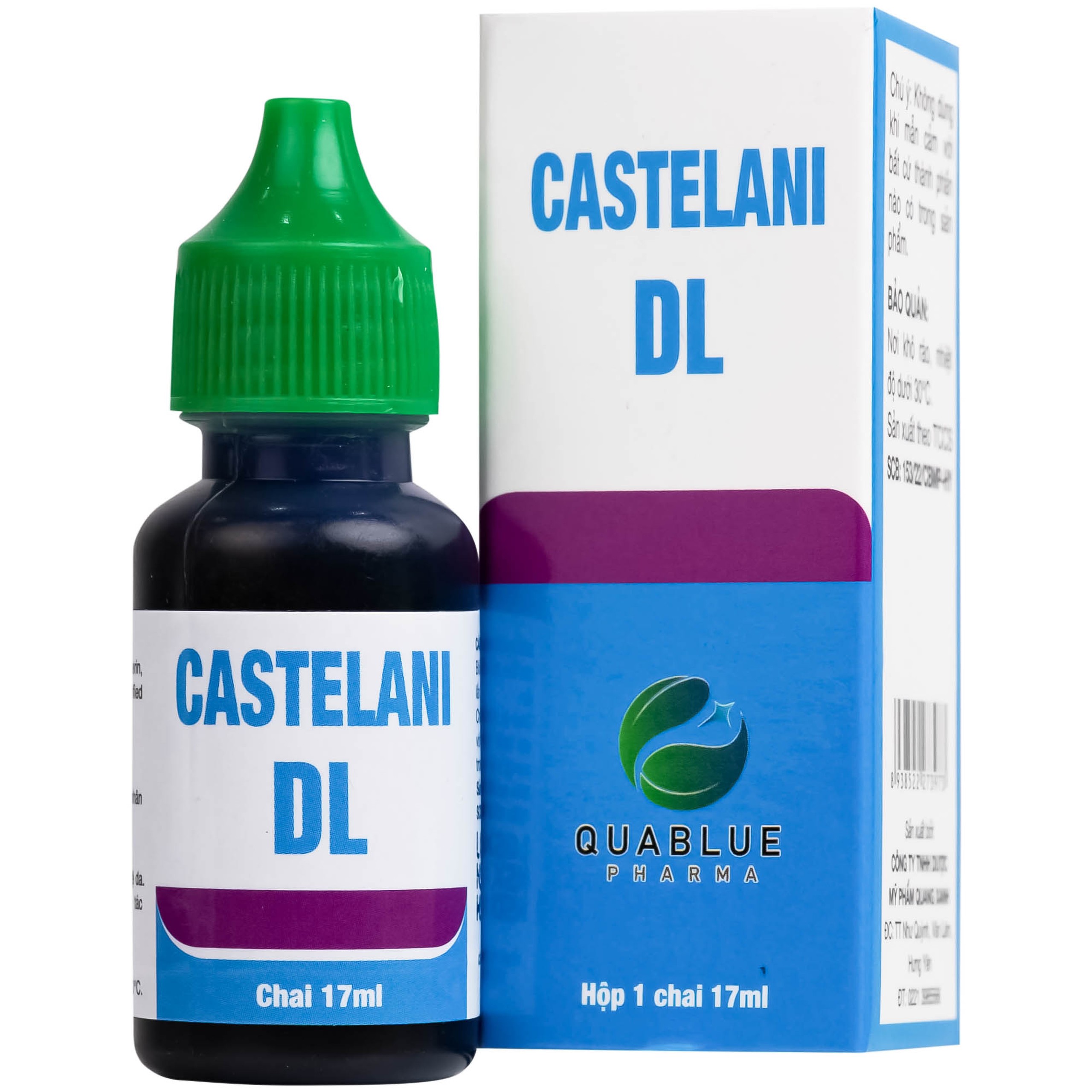 Dung dịch Castelani Quabluepharma phòng ngừa mụn mủ, lở loét, nấm da (17ml)
