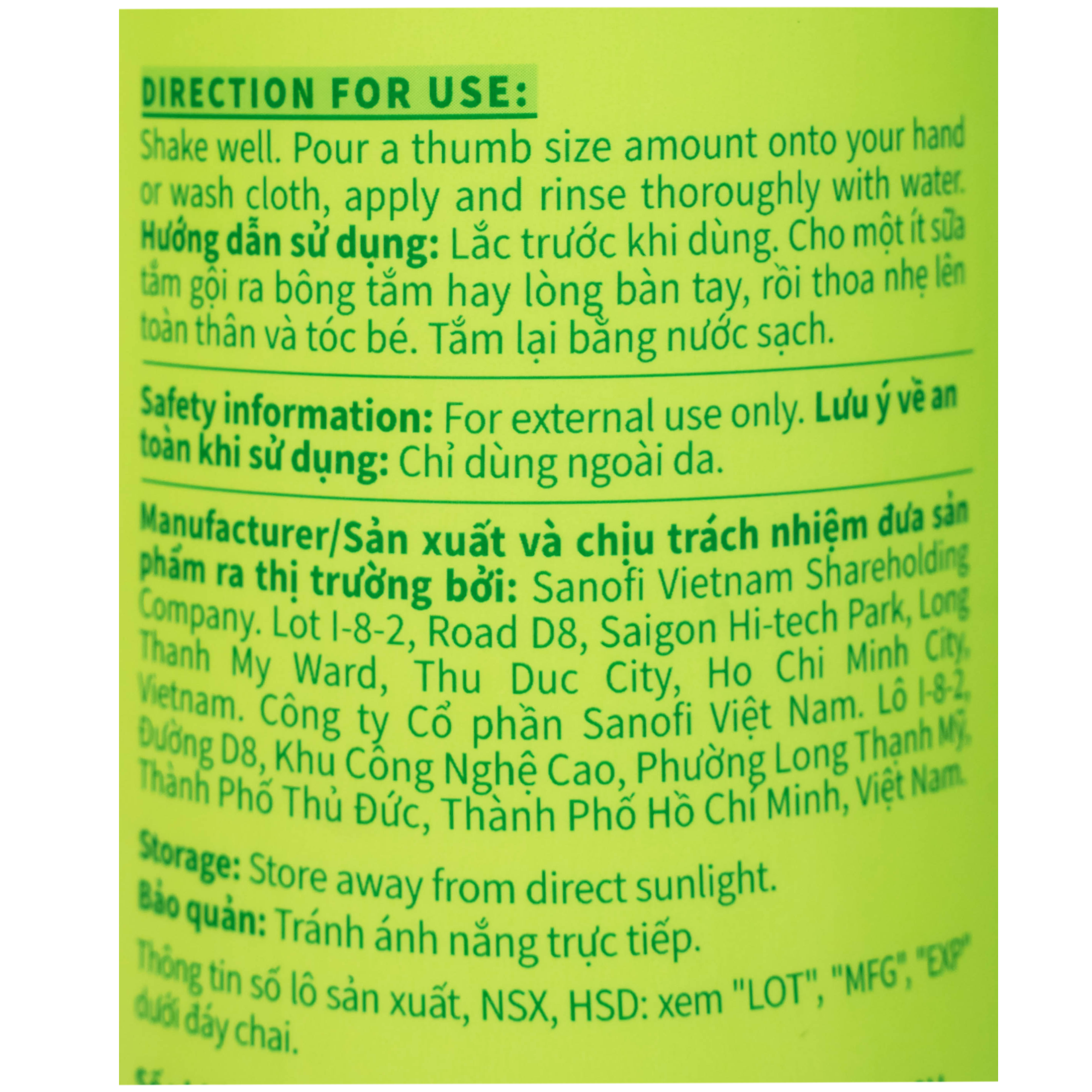 Sữa tắm gội cho bé Lactacyd Milky Baby Sanofi bảo vệ và nuôi dưỡng da (500ml)