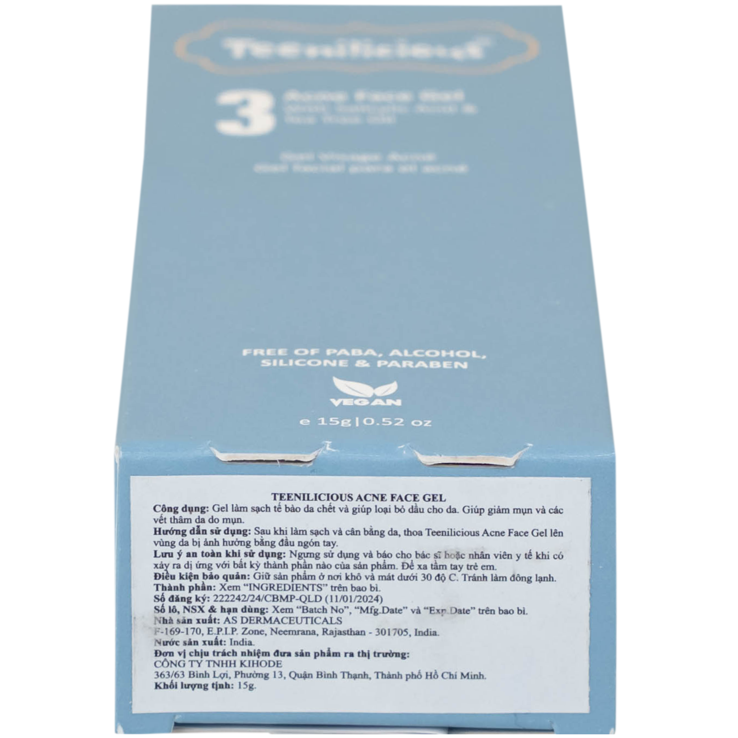 Gel bôi ngừa mụn đầu đen, đầu trắng Teenilicious hộp 15g