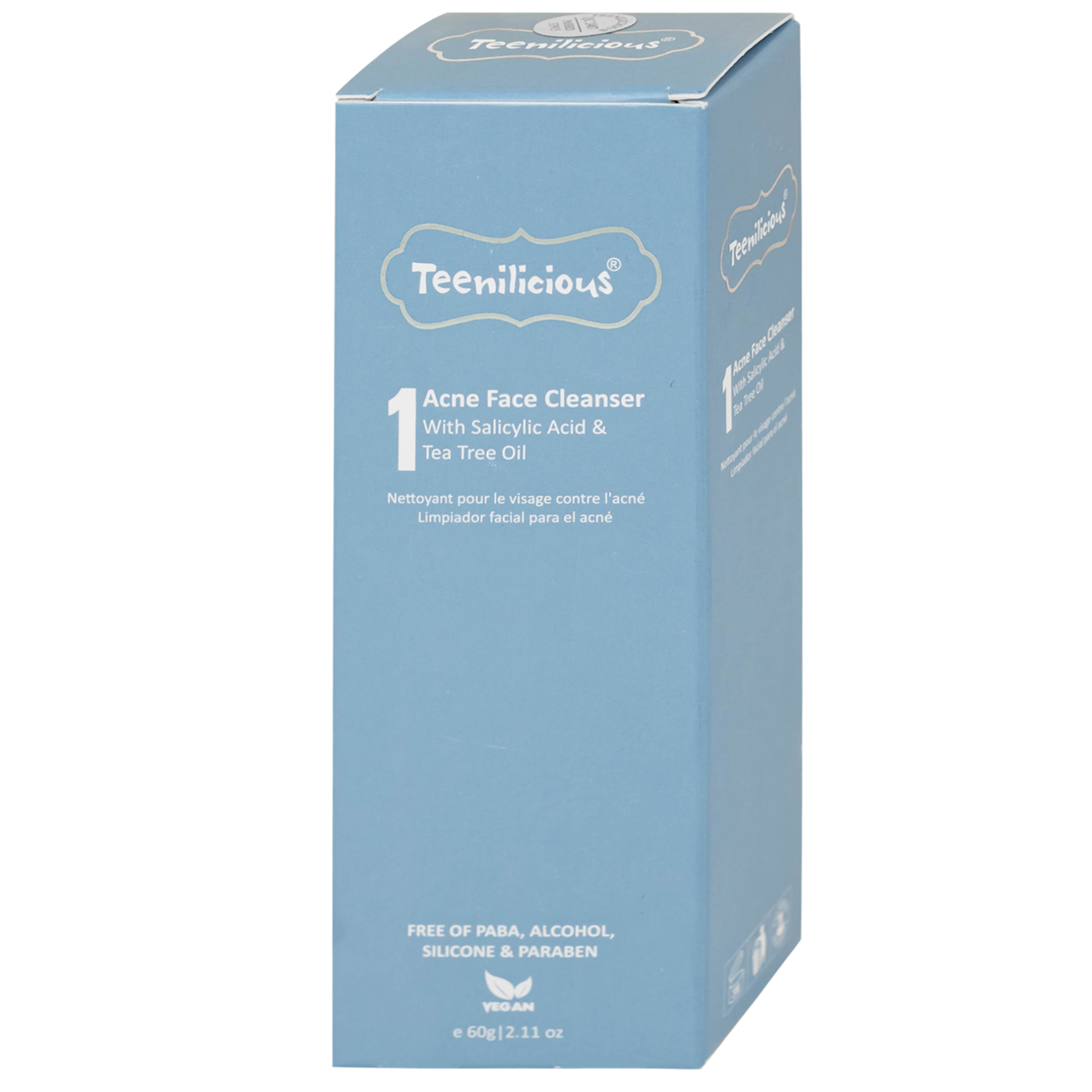 Gel rửa mặt ngừa mụn, sạch bã nhờn Teenilicious 60g