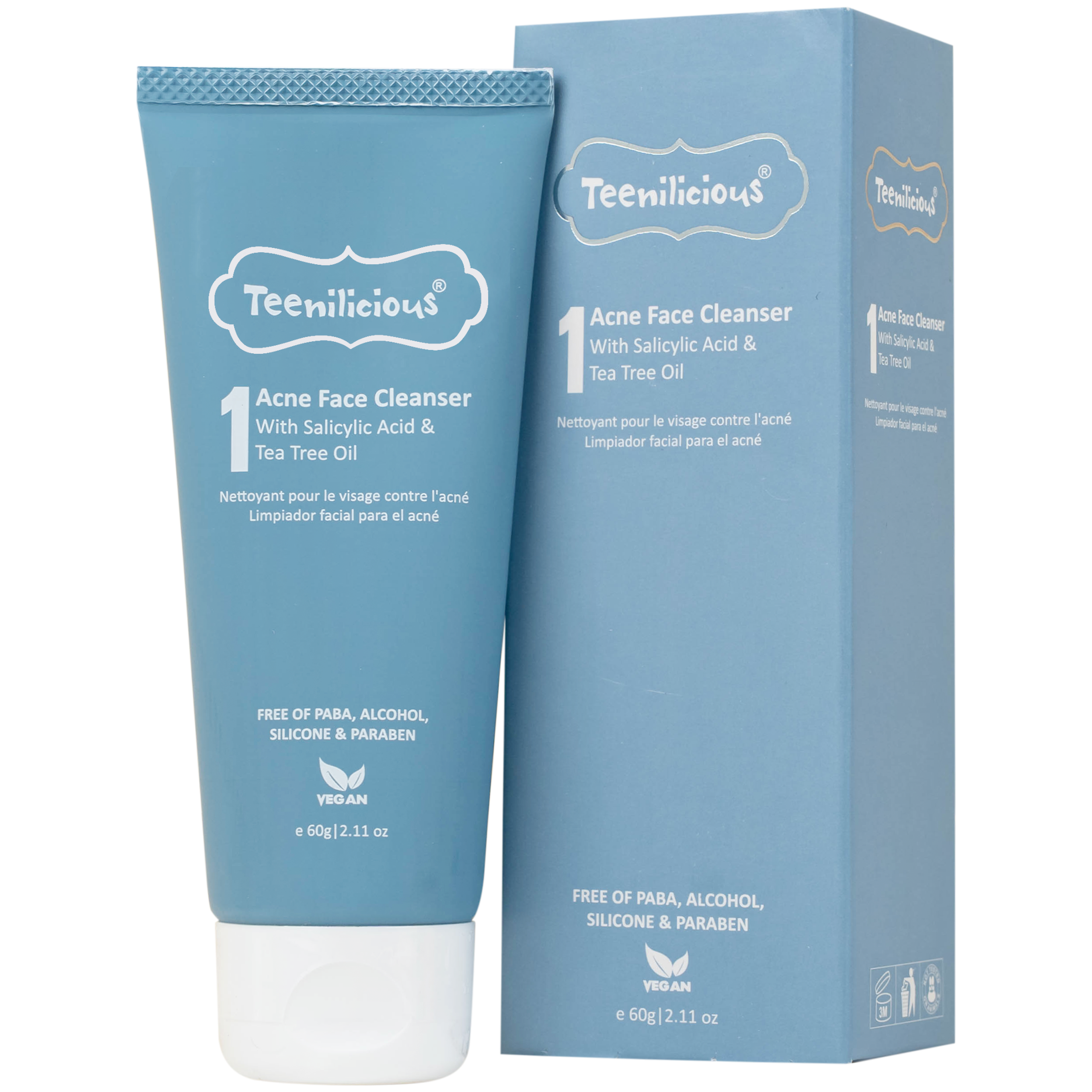 Gel rửa mặt Teenilicious làm sạch mụn, loại bỏ bụi bẩn và bả nhờn, ngăn ngừa mụn (60g)