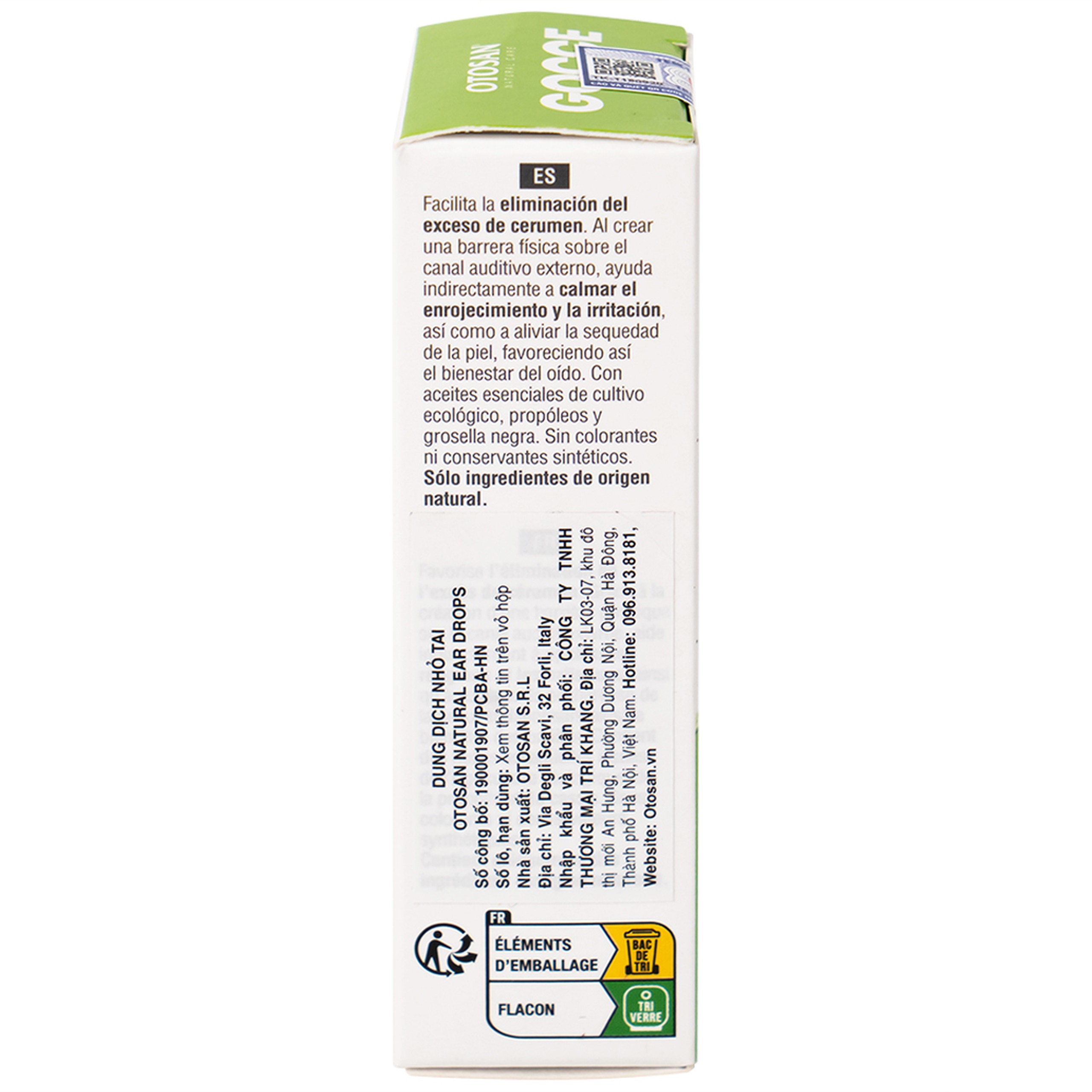 Dung dịch nhỏ tai Otosan Natural Ear Drops 10ml giảm đau, chống viêm, làm sạch tai