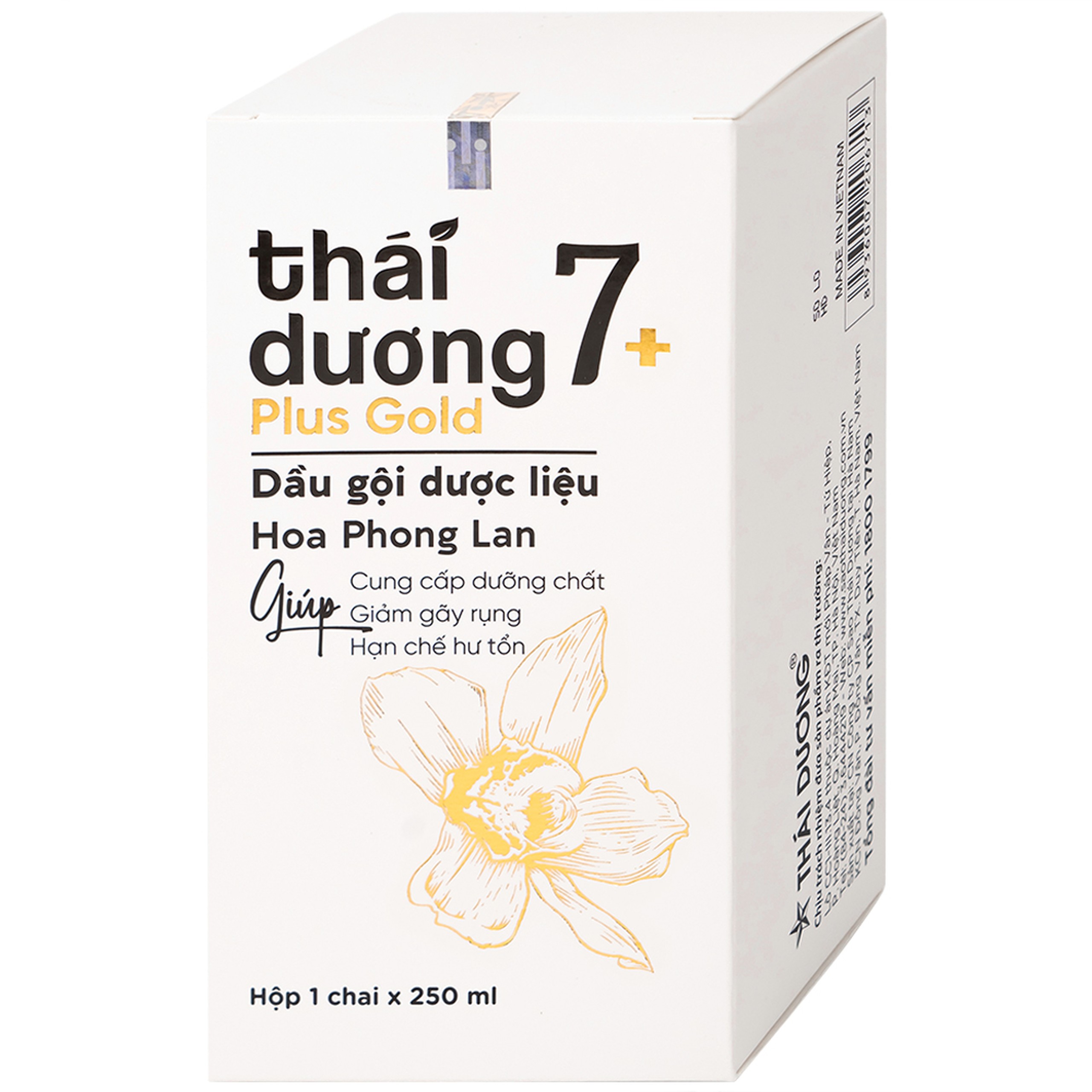 Dầu gội dược liệu Thái Dương 7 Plus Gold ngừa rụng tóc, giảm ngứa 250ml
