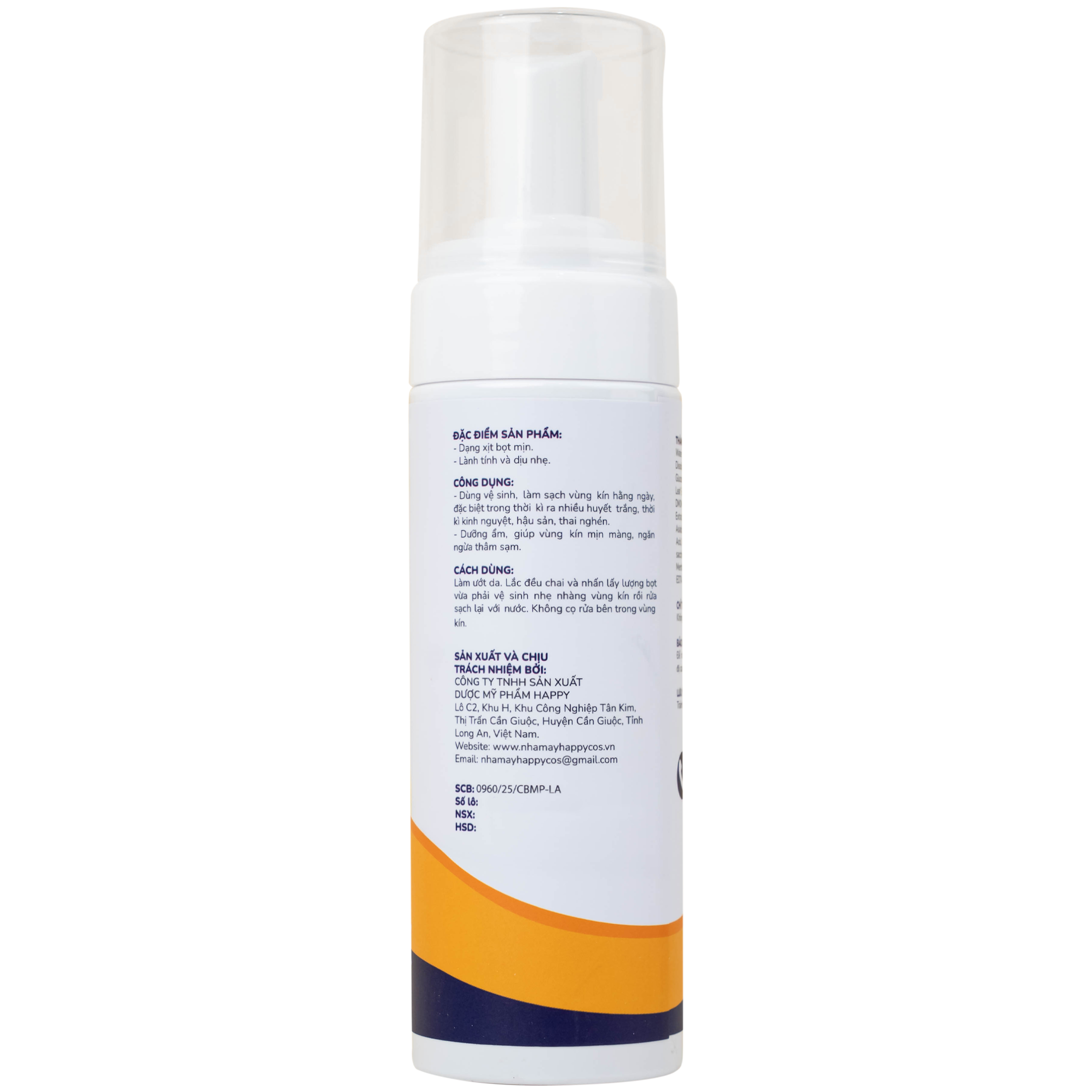 Dung dịch vệ sinh phụ nữ dạng bọt Natural Feminine Curcumin làm sạch, khử mùi, kháng khuẩn (160ml)