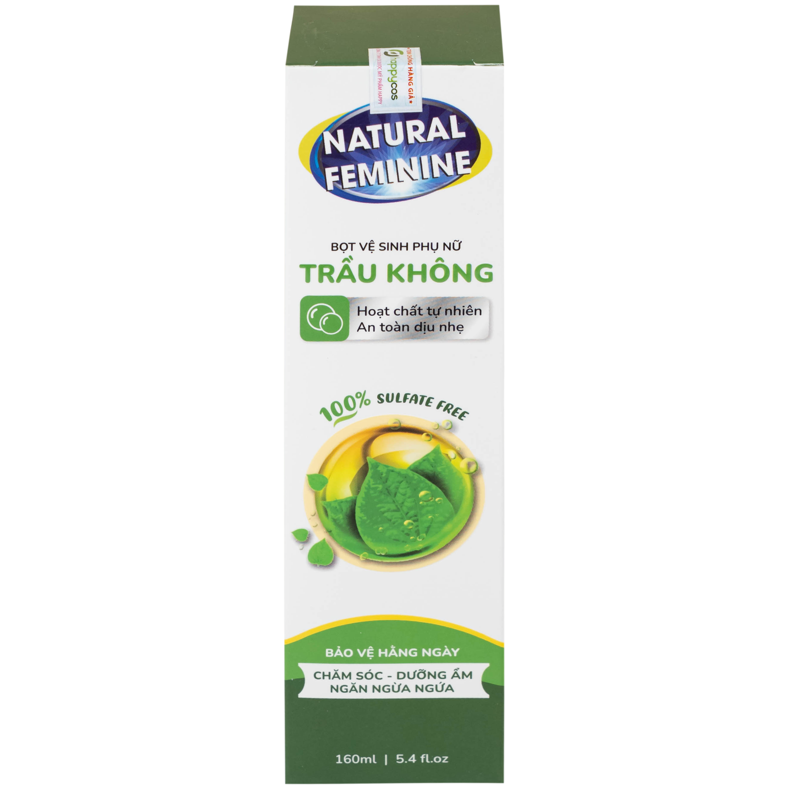 Dung dịch vệ sinh phụ nữ dạng bọt Natural Feminine Lá Trầu Không kháng khuẩn, vệ sinh nhẹ nhàng (160ml)